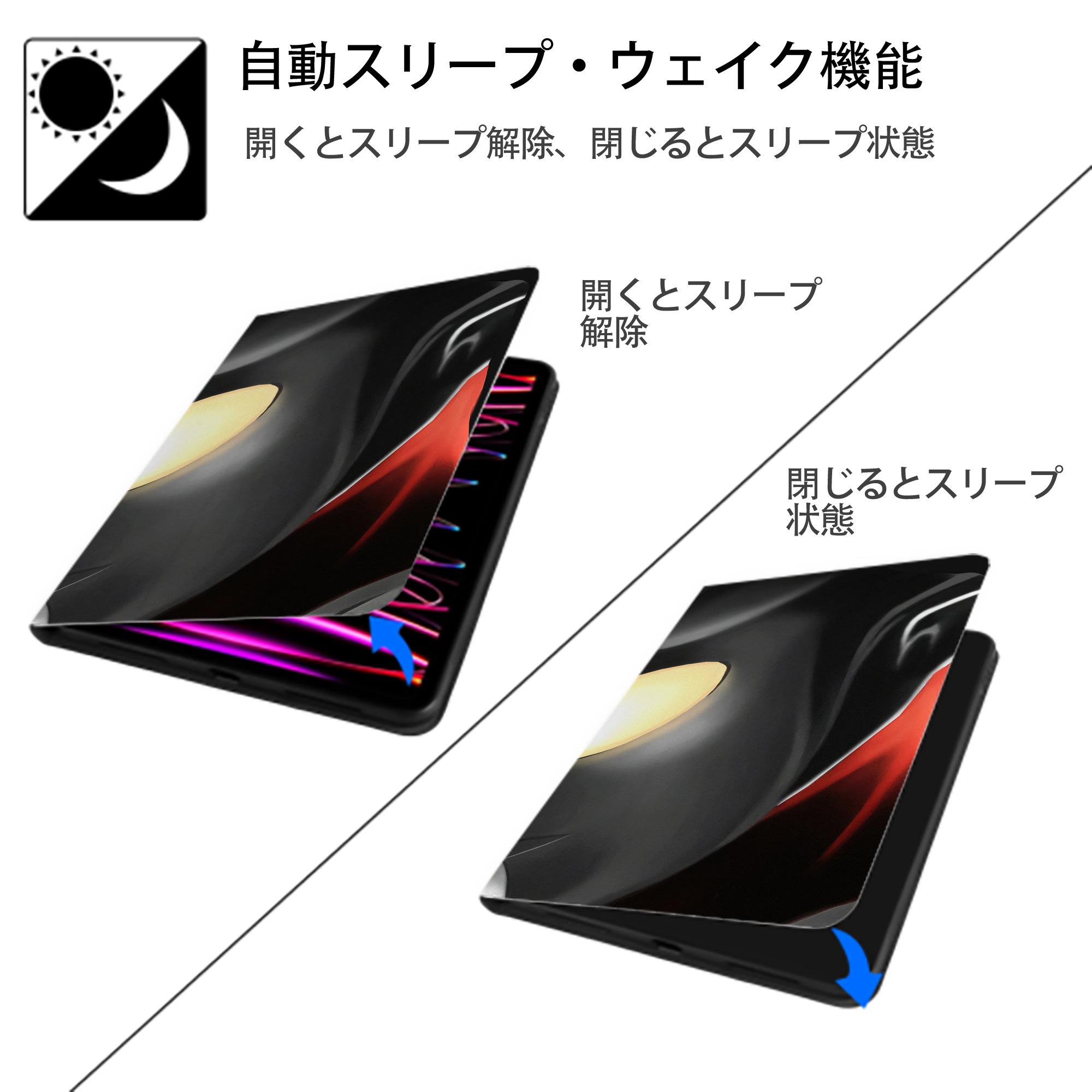 ウルトラマン Ultraman IPad ケース ブック型 PUレザー TPU 耐衝撃 軽量 薄型 ペン収納なし 全面保護 IPad 各モデル対応