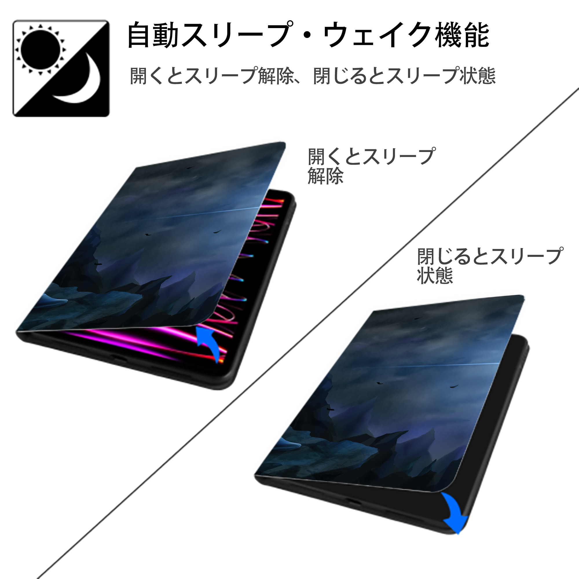 ウルトラマン Ultraman IPad ケース ブック型 PUレザー TPU 耐衝撃 軽量 薄型 ペン収納なし 全面保護 IPad 各モデル対応