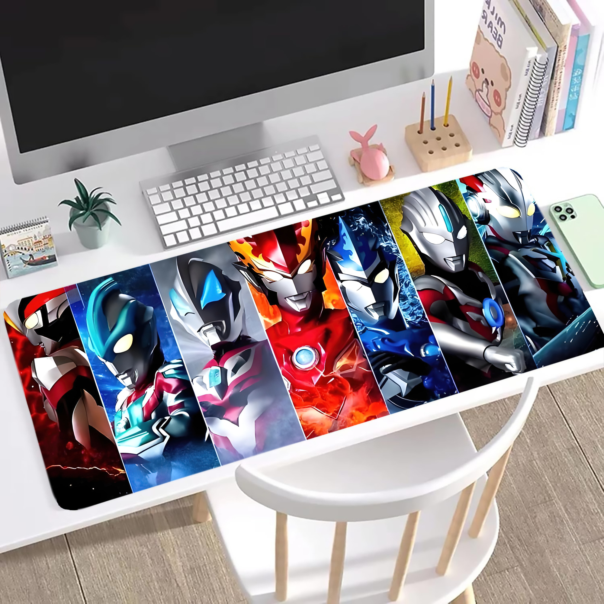 （画像用） ウルトラマン Ultraman ステッチ加工 大判デスクマット／滑り止めマウスパッド