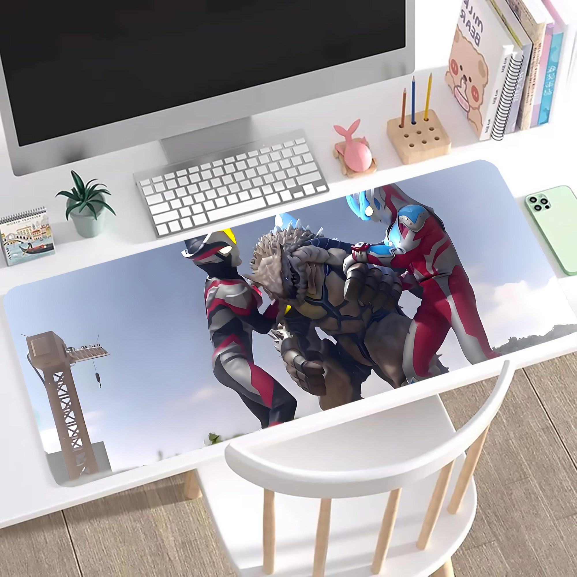 （画像用） ウルトラマン Ultraman ステッチ加工 大判デスクマット／滑り止めマウスパッド
