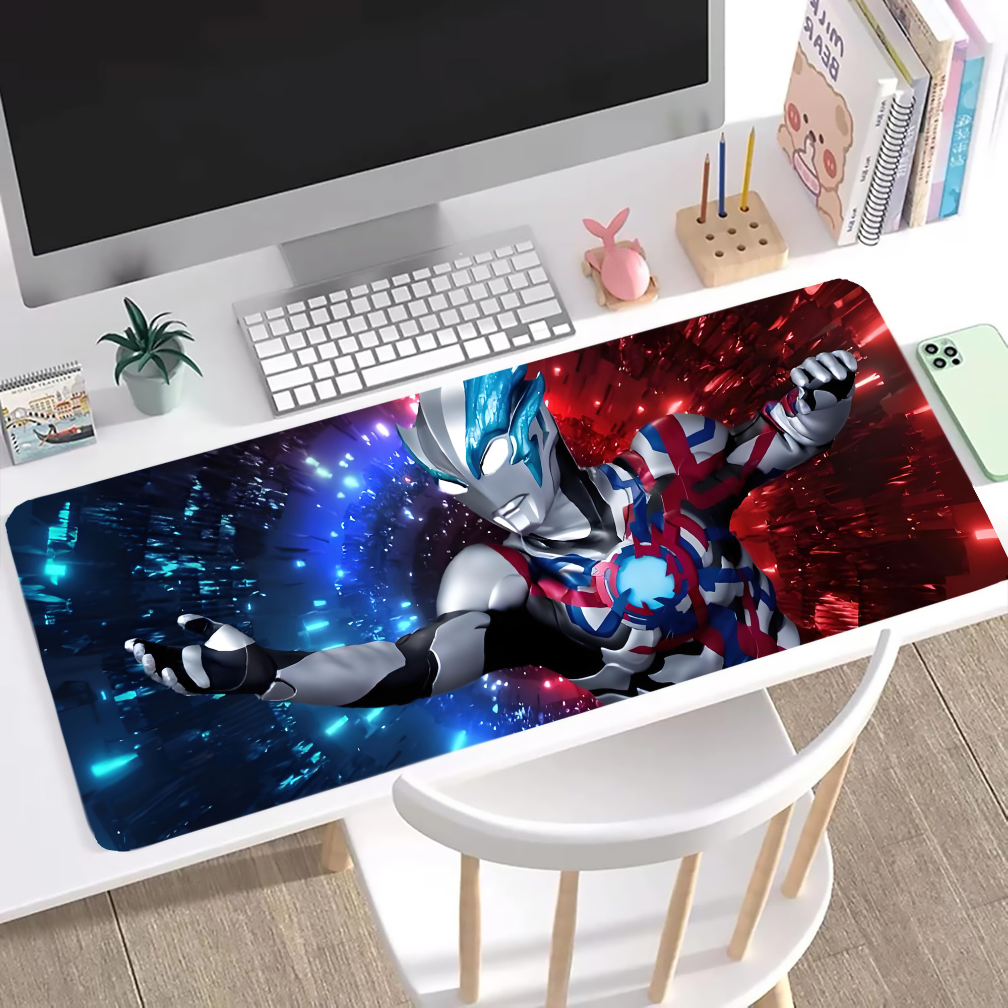 （画像用） ウルトラマン Ultraman ステッチ加工 大判デスクマット／滑り止めマウスパッド