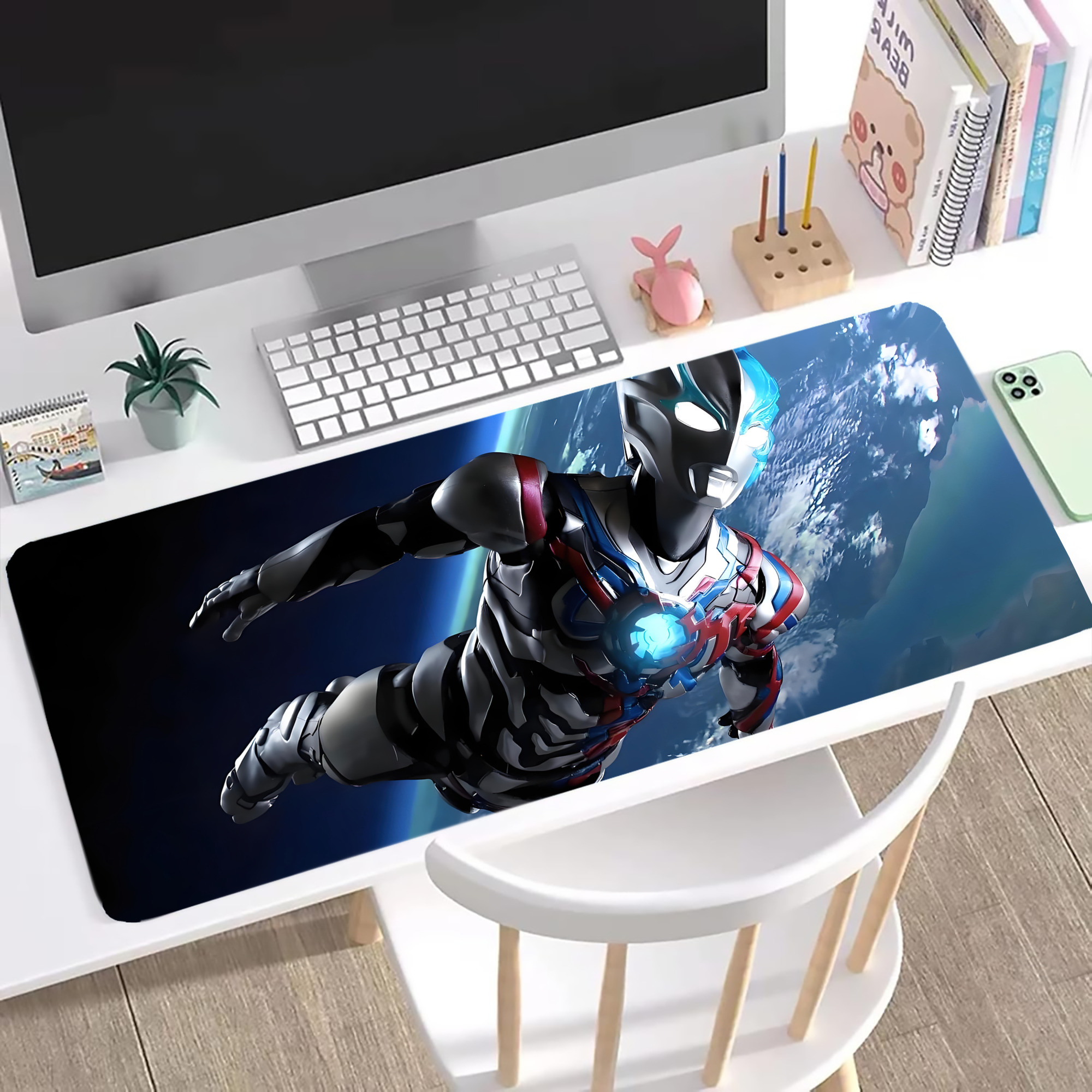 （画像用） ウルトラマン Ultraman ステッチ加工 大判デスクマット／滑り止めマウスパッド
