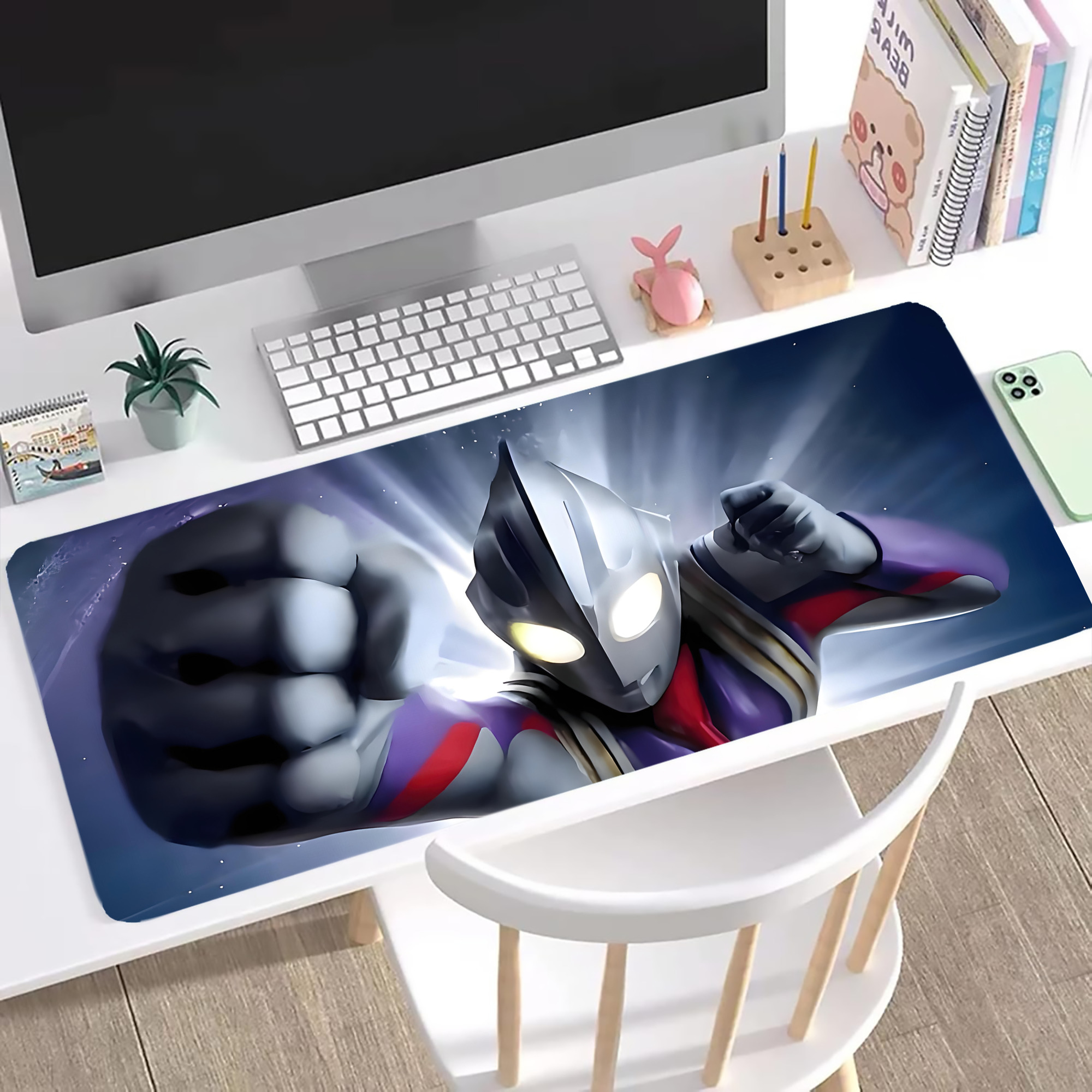 （画像用） ウルトラマン Ultraman ステッチ加工 大判デスクマット／滑り止めマウスパッド