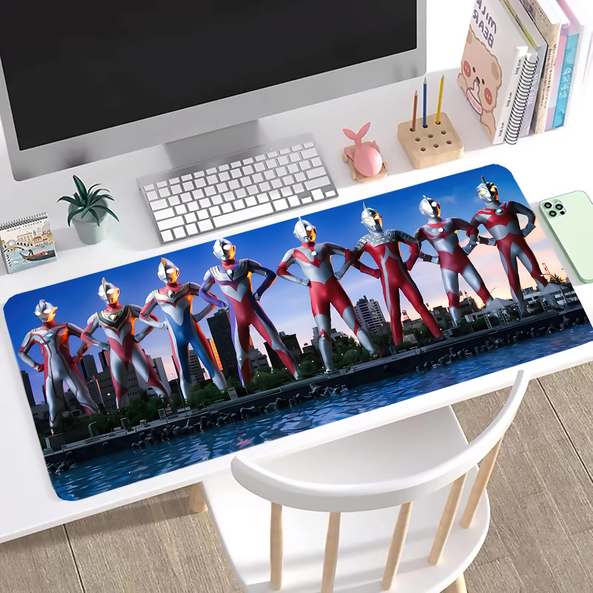 （画像用） ウルトラマン Ultraman ステッチ加工 大判デスクマット／滑り止めマウスパッド