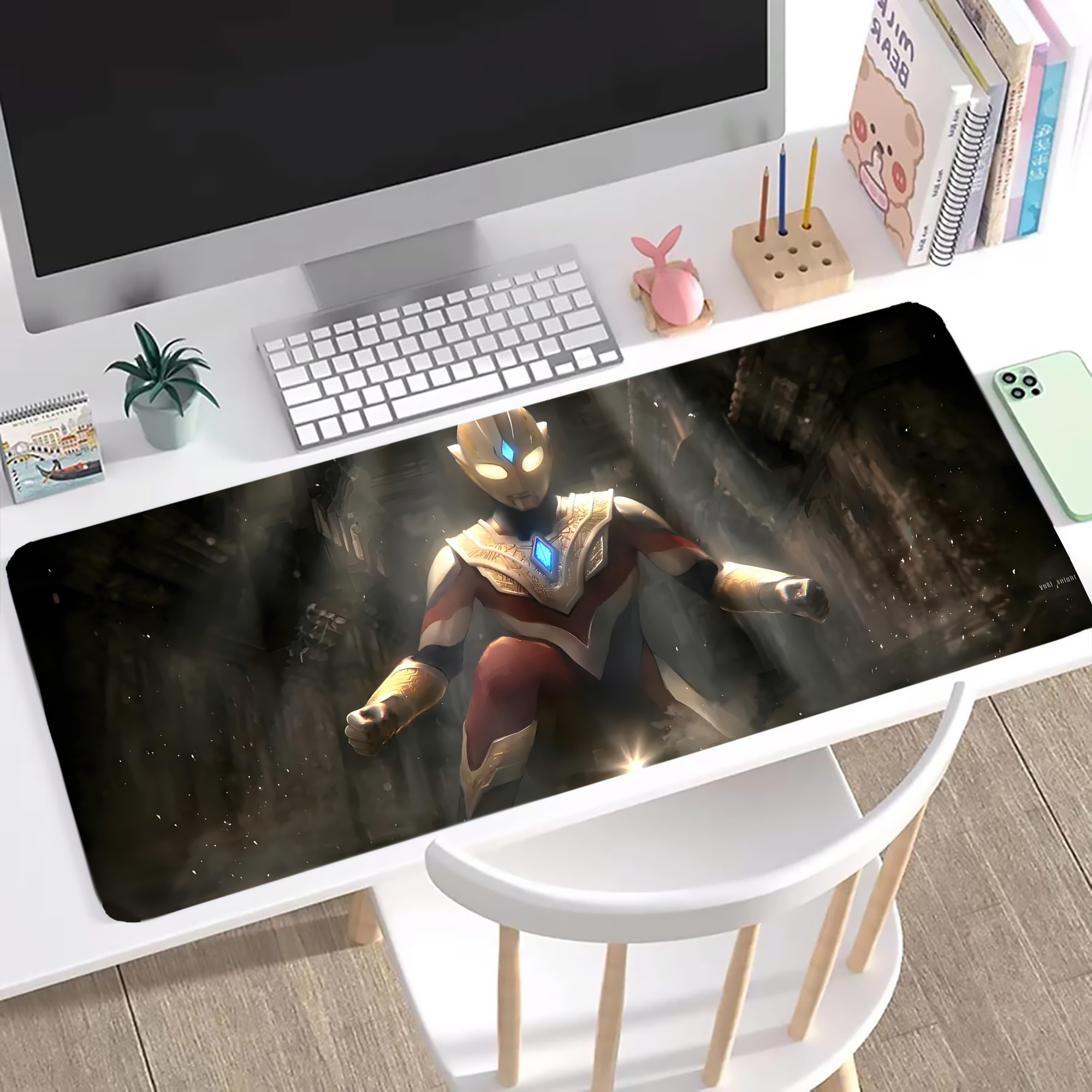 （画像用） ウルトラマン Ultraman ステッチ加工 大判デスクマット／滑り止めマウスパッド