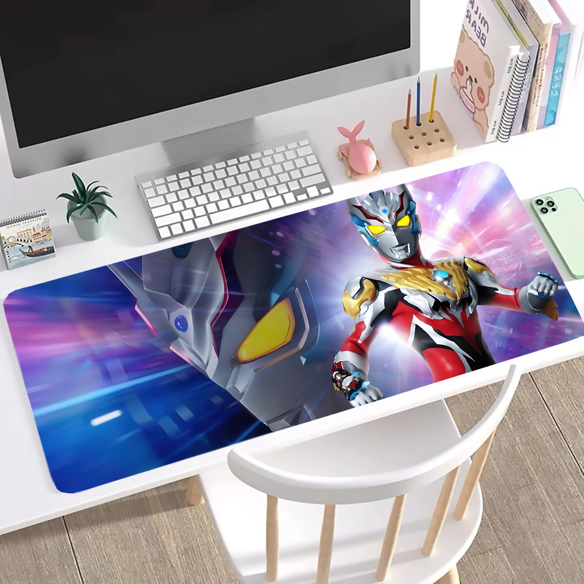 （画像用） ウルトラマン Ultraman ステッチ加工 大判デスクマット／滑り止めマウスパッド
