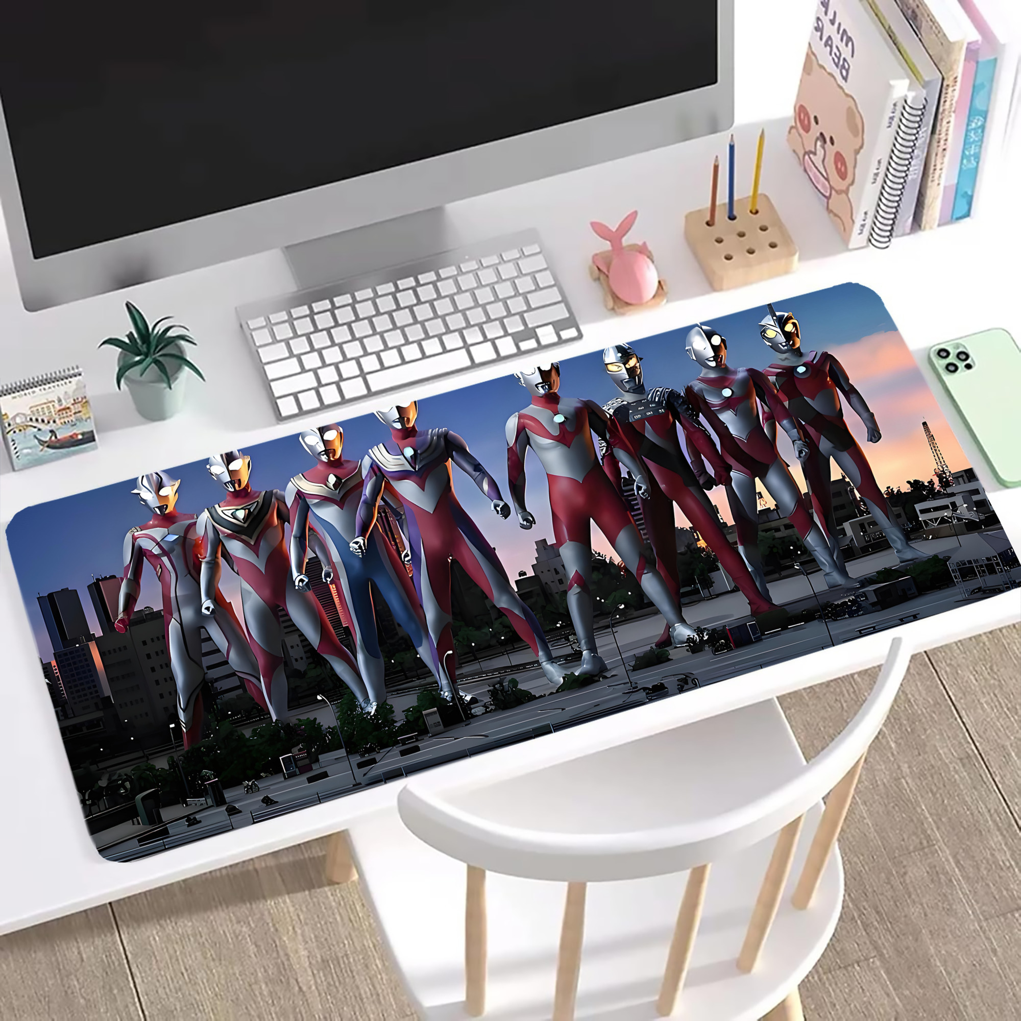（画像用） ウルトラマン Ultraman ステッチ加工 大判デスクマット／滑り止めマウスパッド