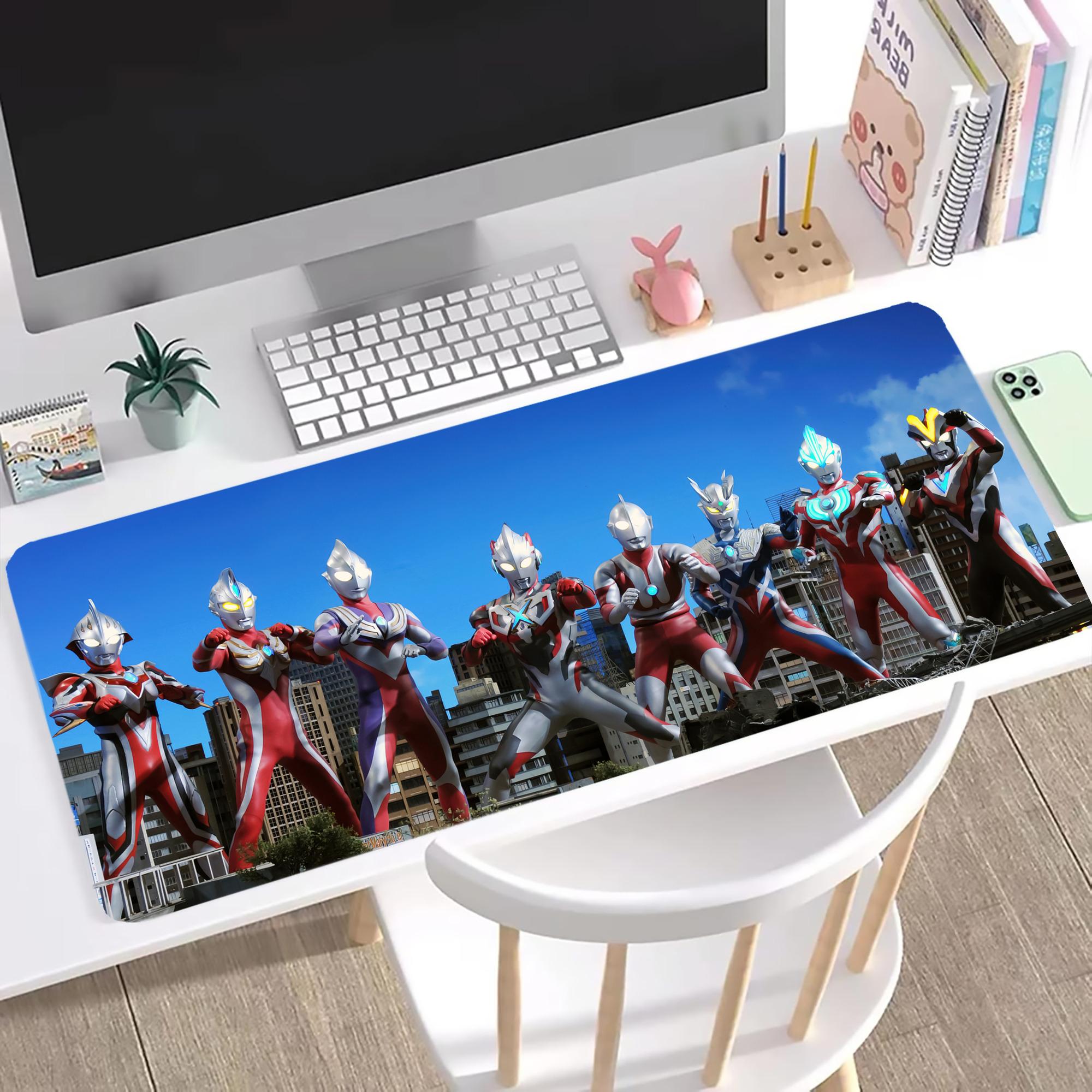 （画像用） ウルトラマン Ultraman ステッチ加工 大判デスクマット／滑り止めマウスパッド