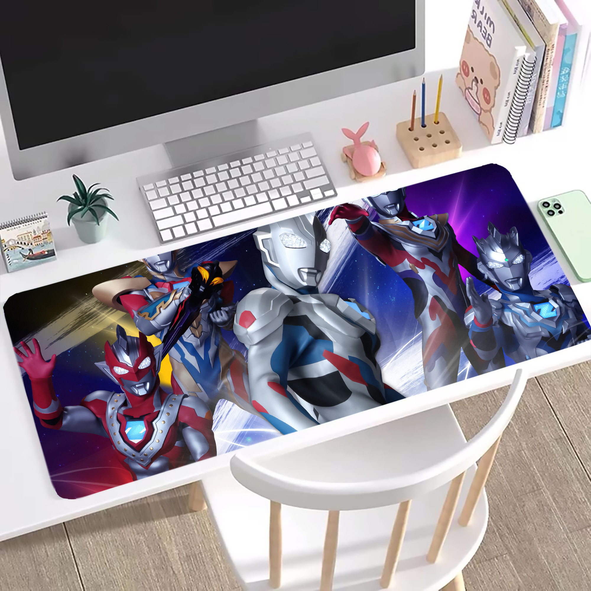 （画像用） ウルトラマン Ultraman ステッチ加工 大判デスクマット／滑り止めマウスパッド