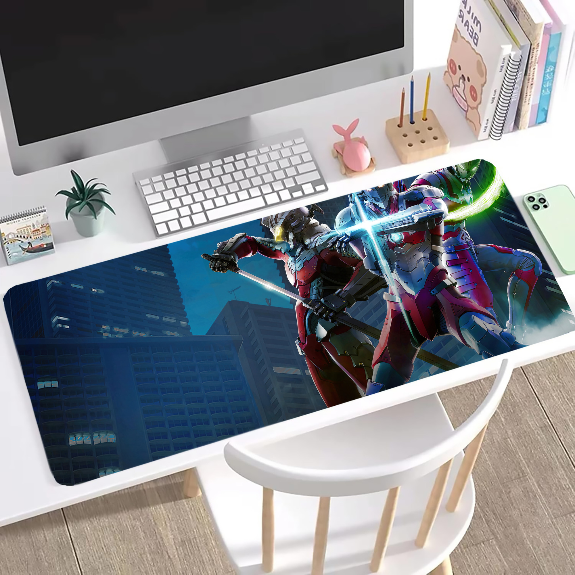（画像用） ウルトラマン Ultraman ステッチ加工 大判デスクマット／滑り止めマウスパッド