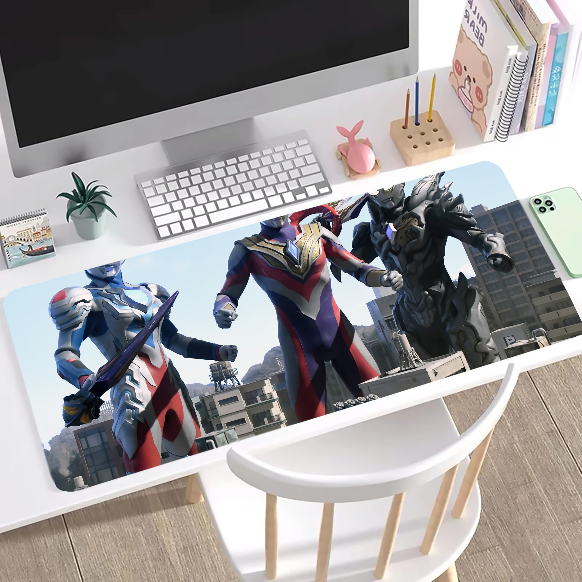 （画像用） ウルトラマン Ultraman ステッチ加工 大判デスクマット／滑り止めマウスパッド
