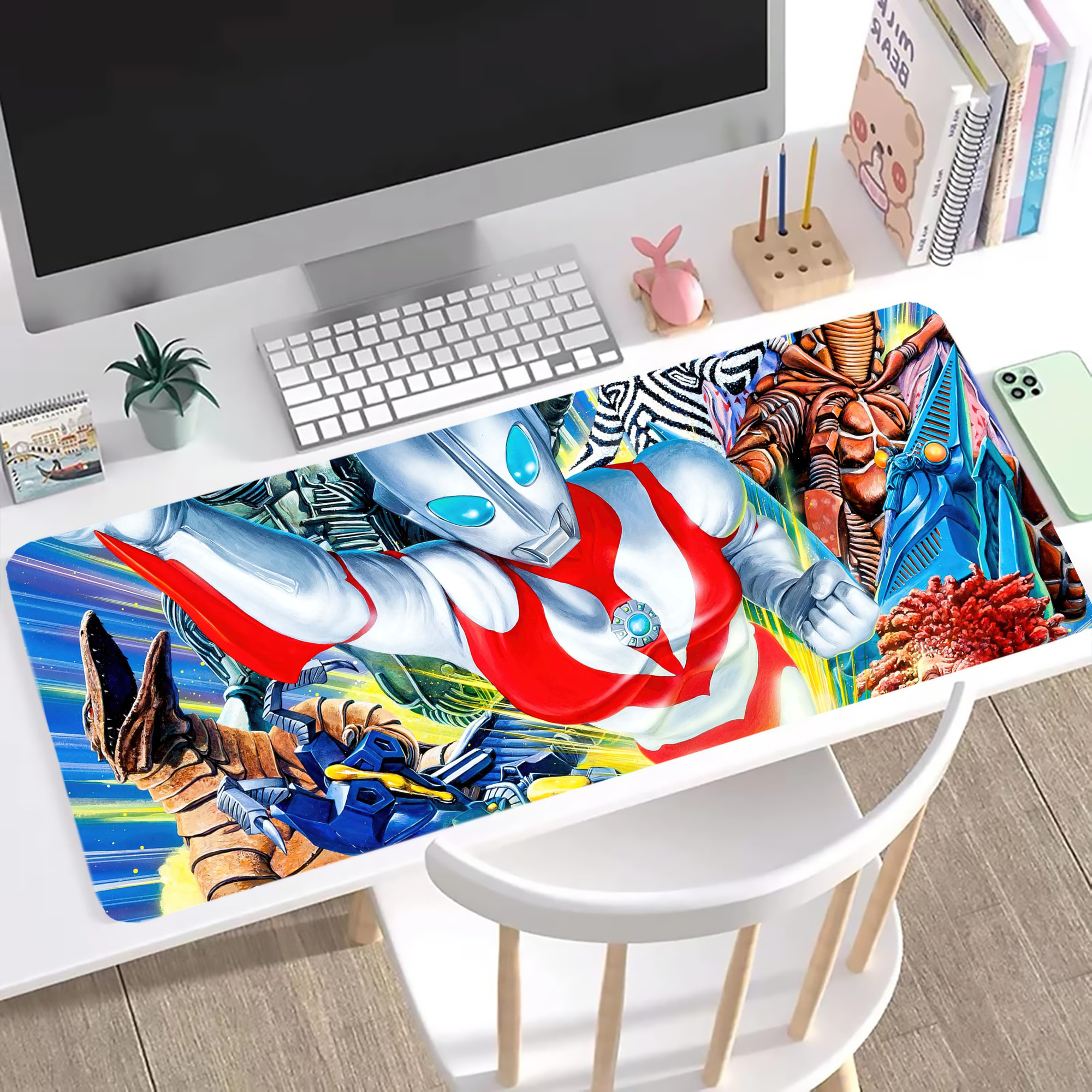 （画像用） ウルトラマン Ultraman ステッチ加工 大判デスクマット／滑り止めマウスパッド