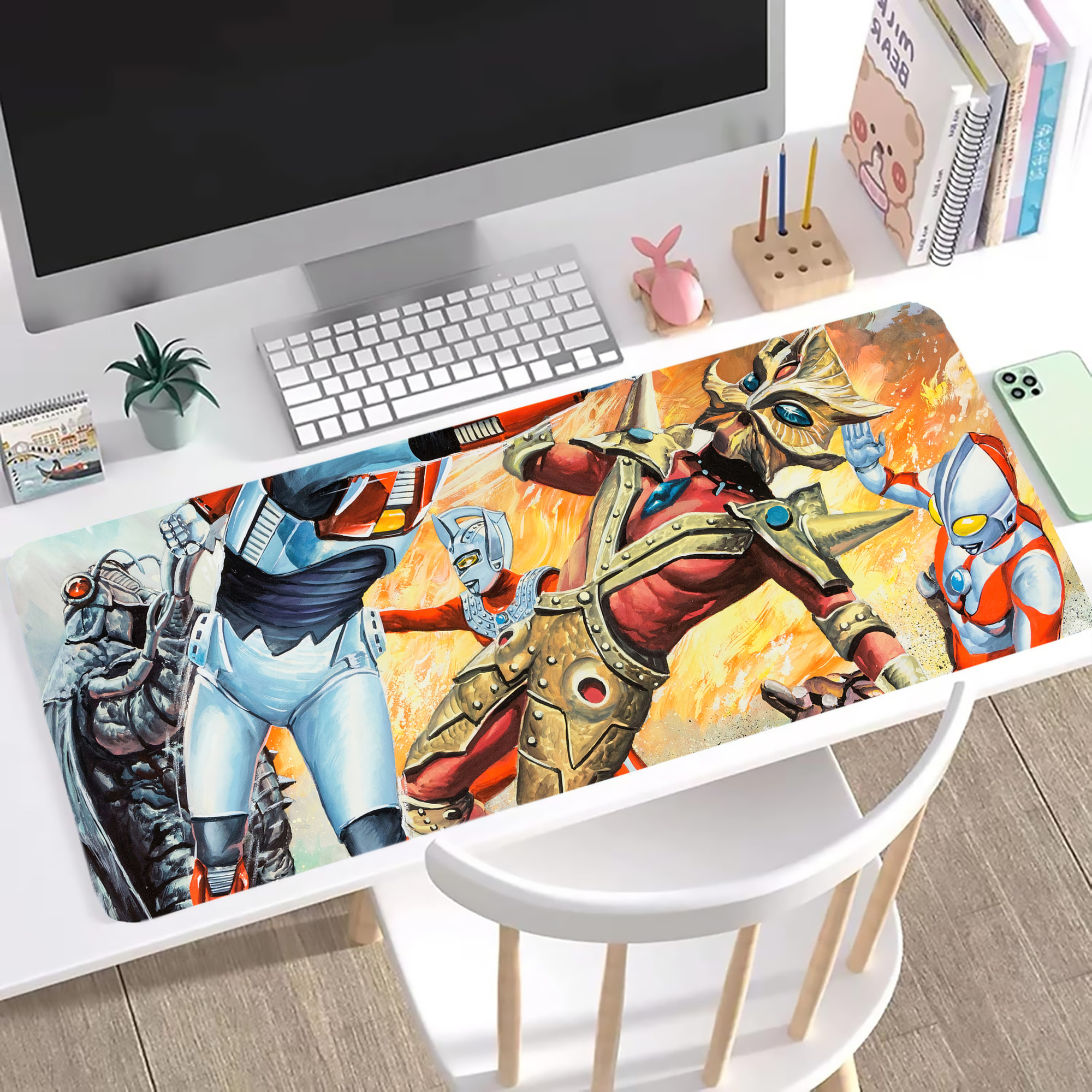 （画像用） ウルトラマン Ultraman ステッチ加工 大判デスクマット／滑り止めマウスパッド