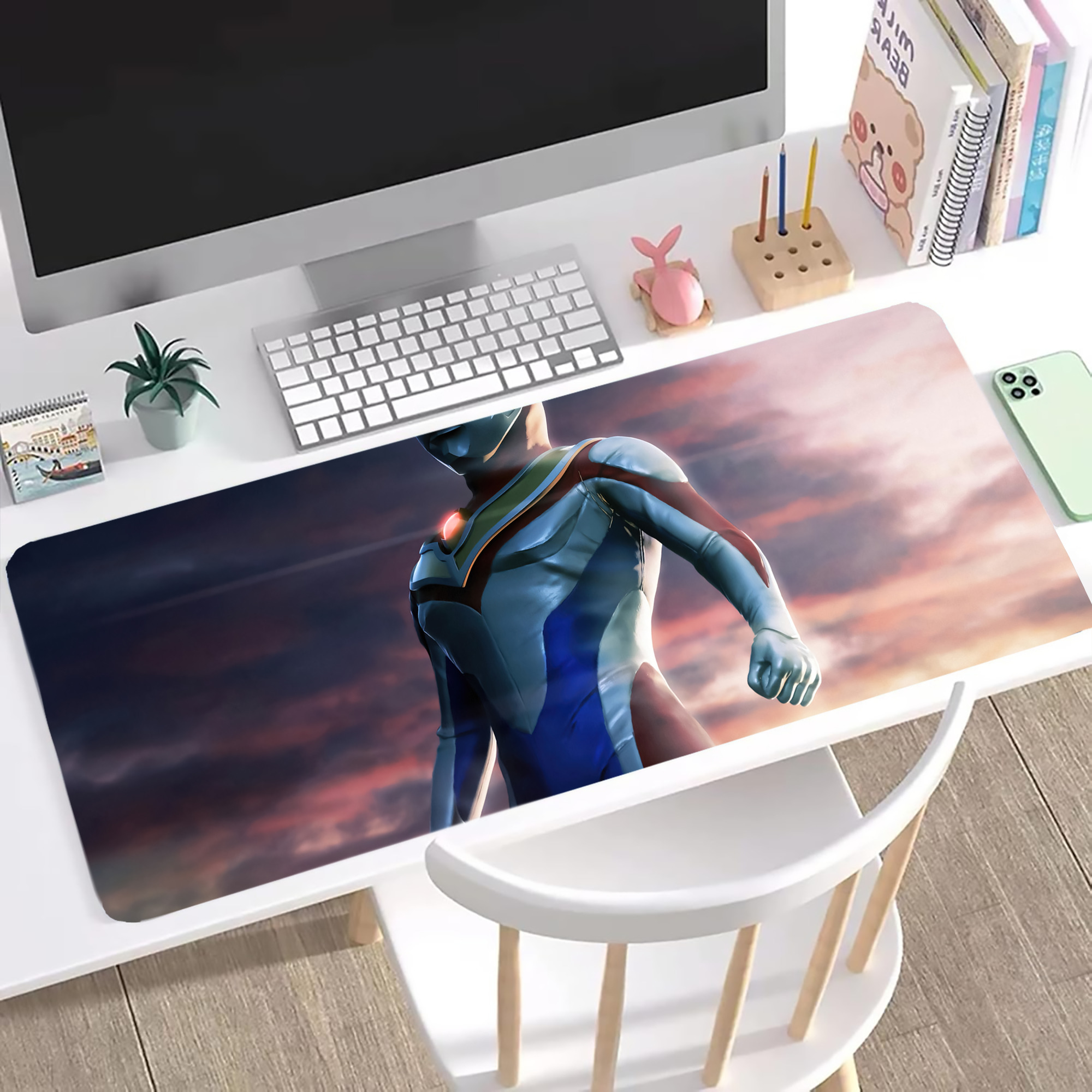 （画像用） ウルトラマン Ultraman ステッチ加工 大判デスクマット／滑り止めマウスパッド