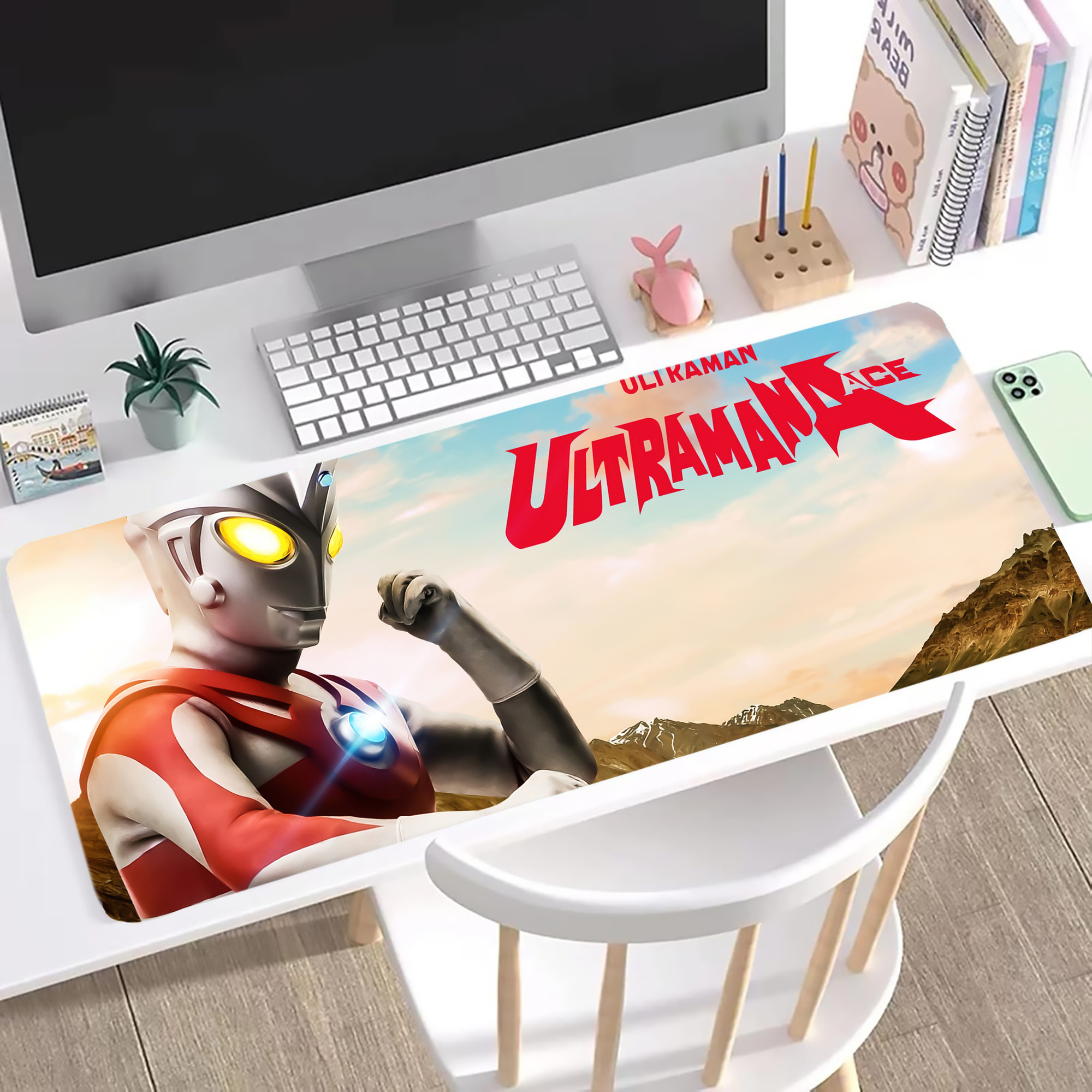 （画像用） ウルトラマン Ultraman ステッチ加工 大判デスクマット／滑り止めマウスパッド