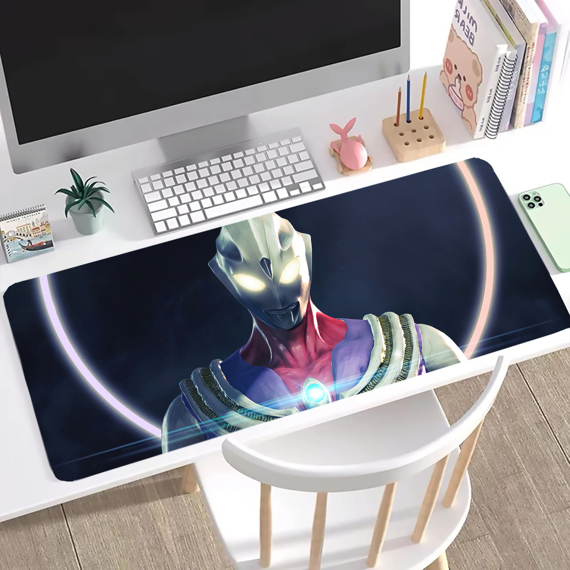 （画像用） ウルトラマン Ultraman ステッチ加工 大判デスクマット／滑り止めマウスパッド