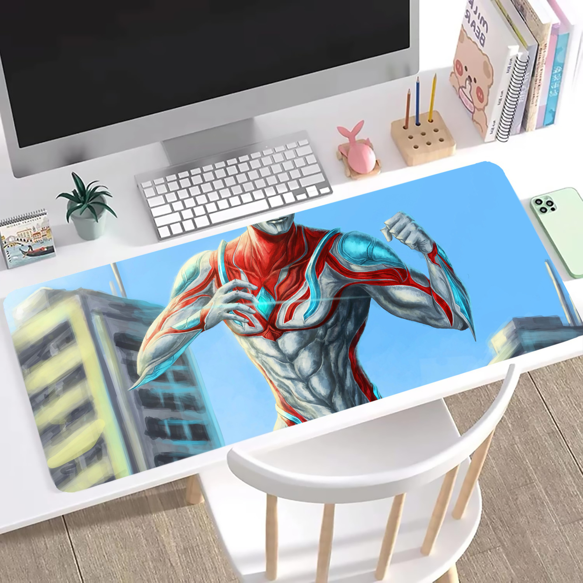 （画像用） ウルトラマン Ultraman ステッチ加工 大判デスクマット／滑り止めマウスパッド