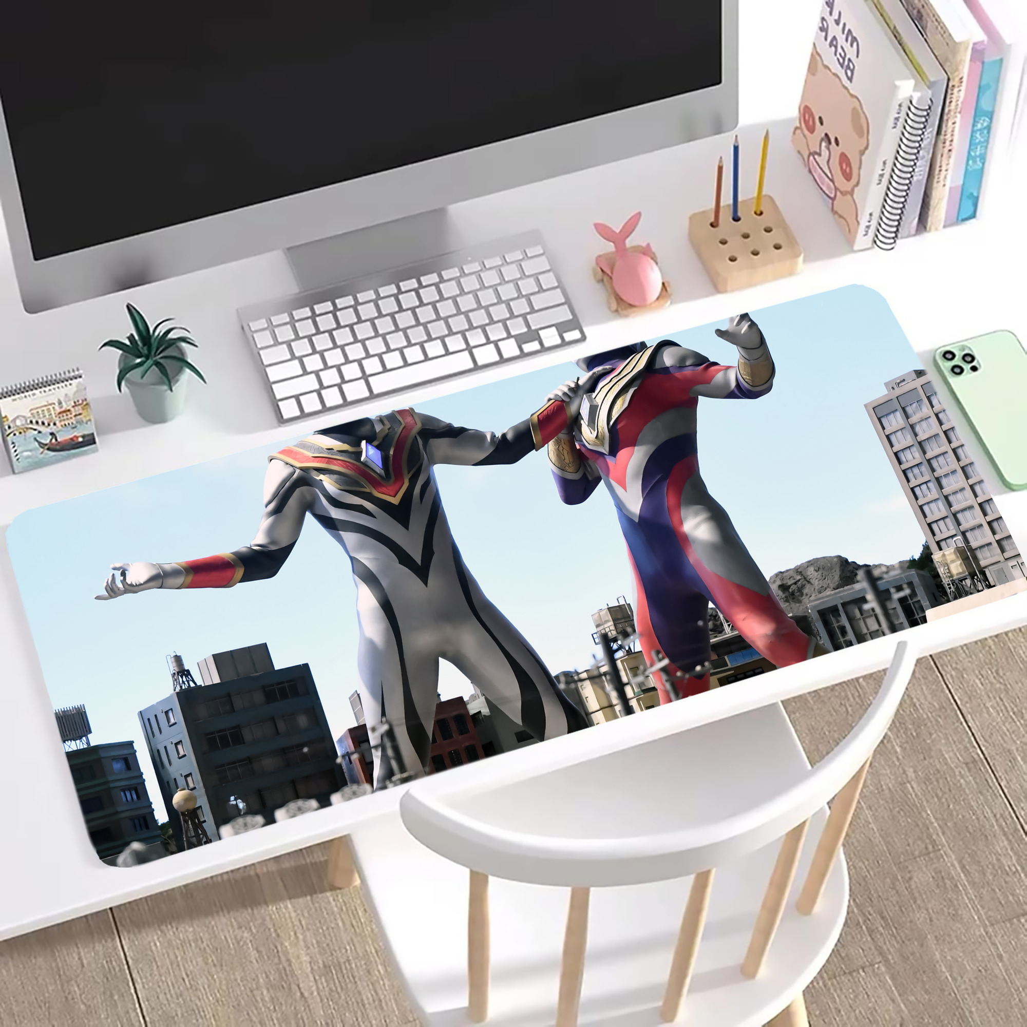 （画像用） ウルトラマン Ultraman ステッチ加工 大判デスクマット／滑り止めマウスパッド