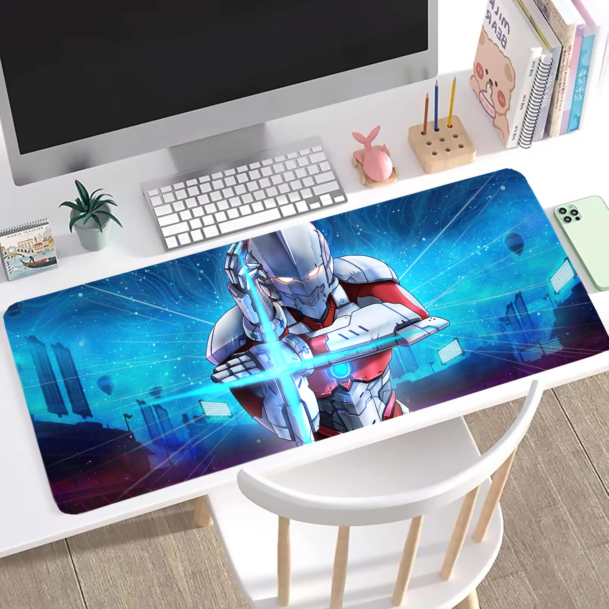 （画像用） ウルトラマン Ultraman ステッチ加工 大判デスクマット／滑り止めマウスパッド