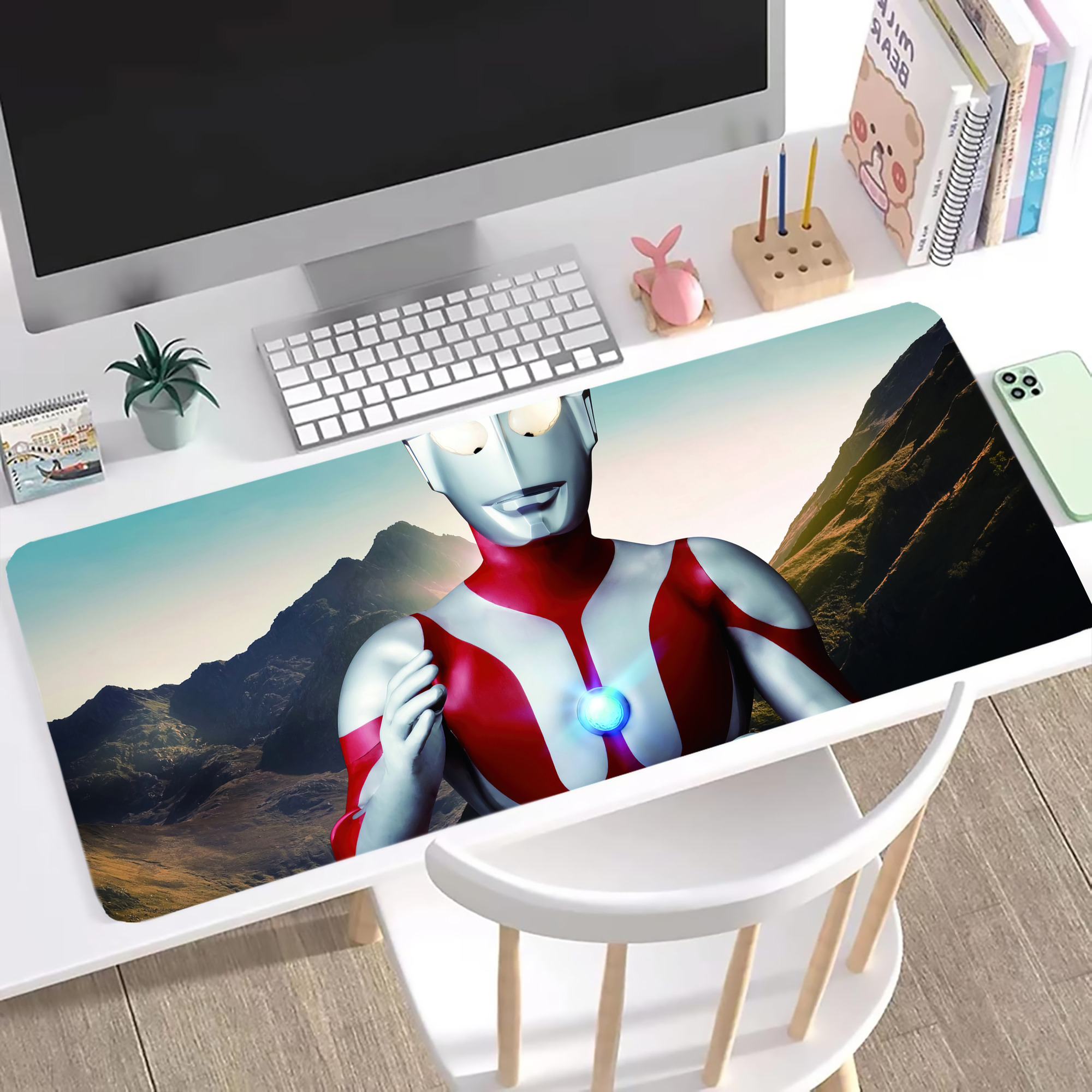 （画像用） ウルトラマン Ultraman ステッチ加工 大判デスクマット／滑り止めマウスパッド