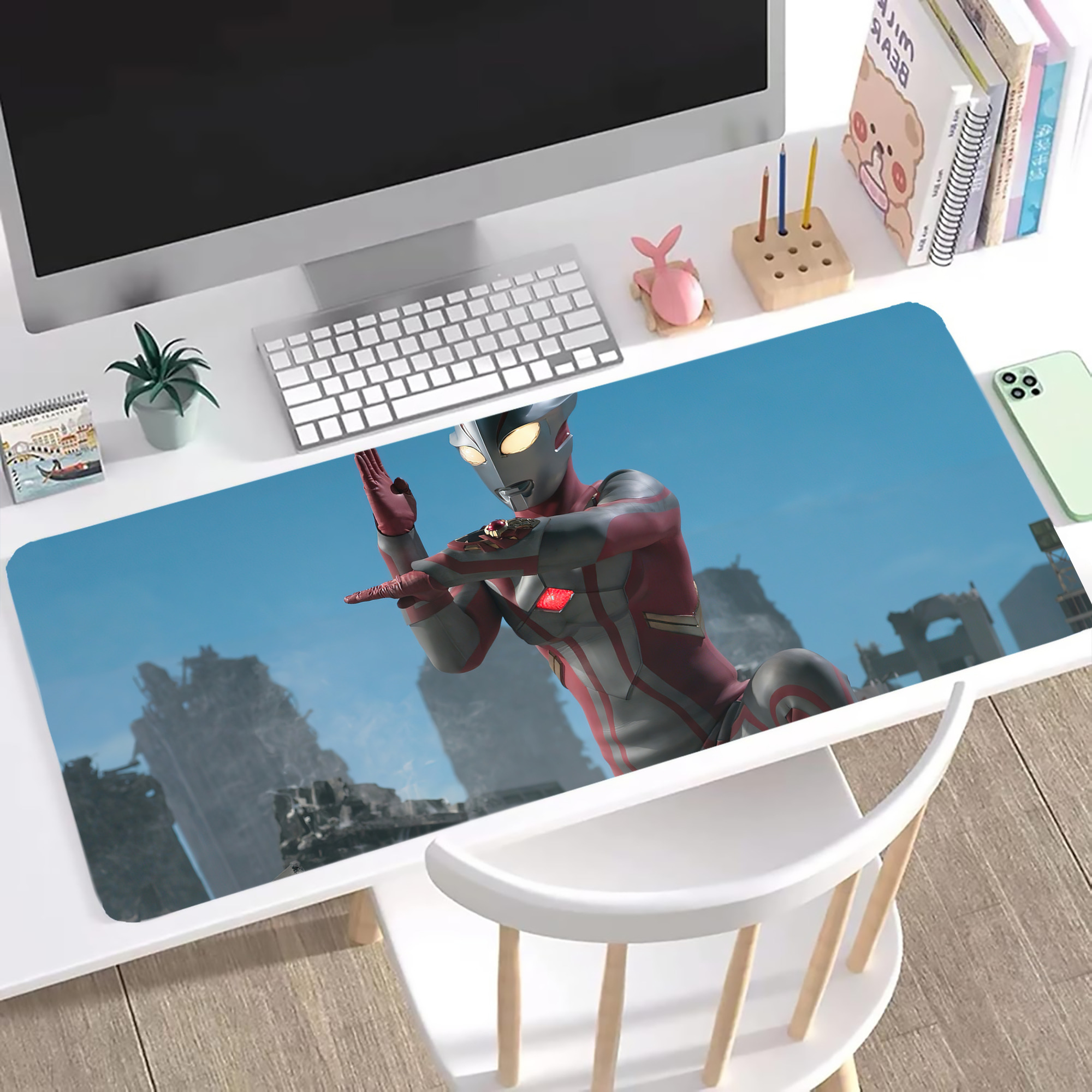 （画像用） ウルトラマン Ultraman ステッチ加工 大判デスクマット／滑り止めマウスパッド