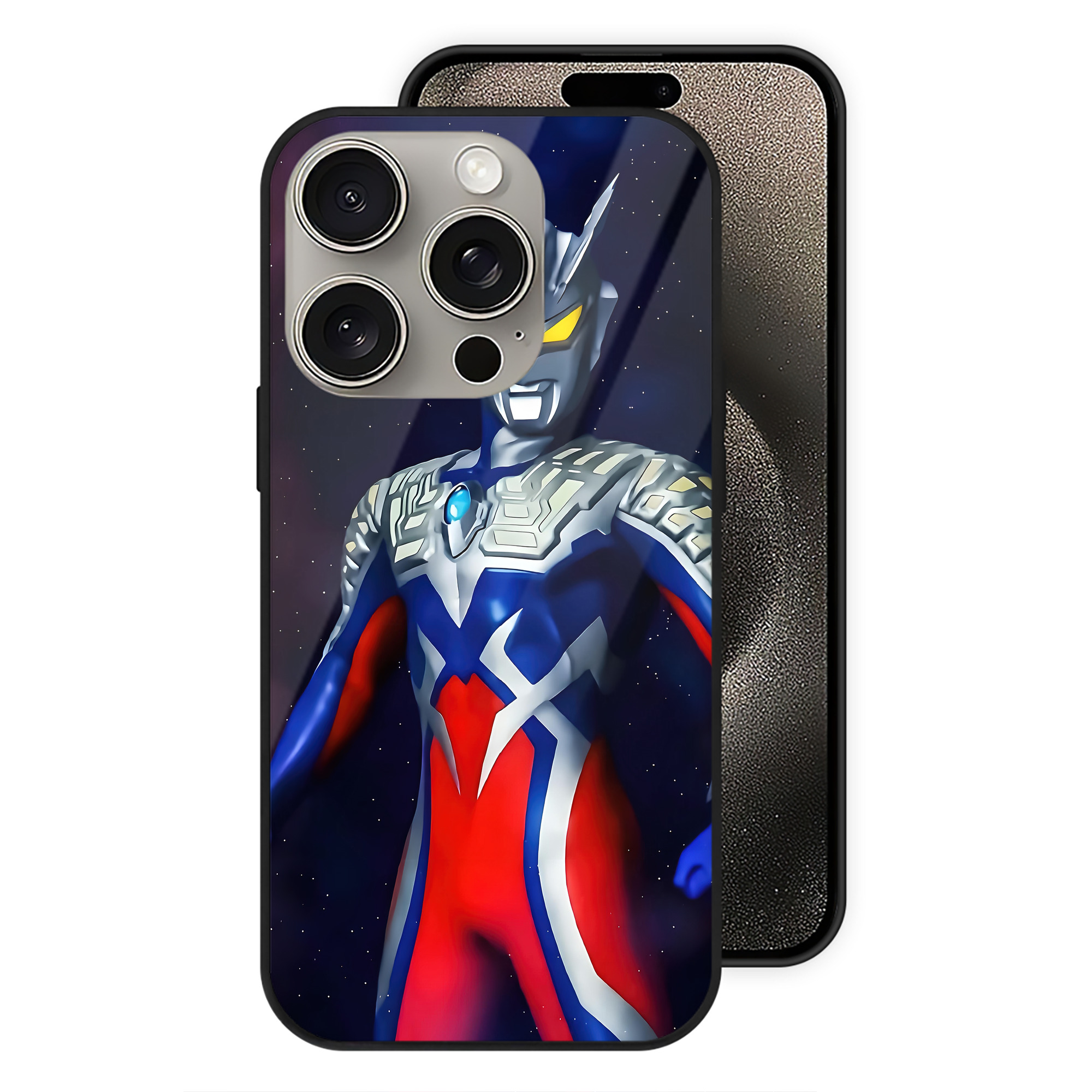 （画像用） ウルトラマン Ultraman 【iPhone15Pro対応】スマホケース 耐衝撃＆黄変防止 背面ガラス