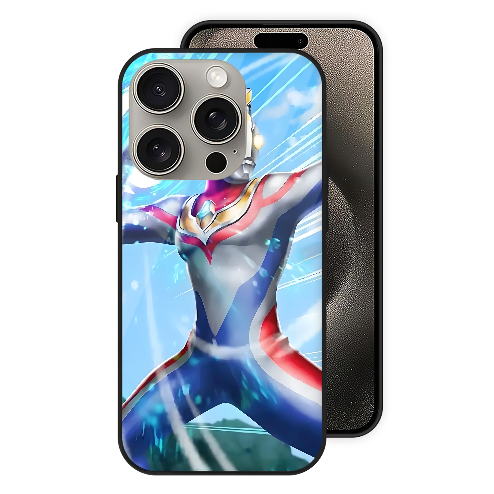（画像用） ウルトラマン Ultraman 【iPhone15Pro対応】スマホケース 耐衝撃＆黄変防止 背面ガラス