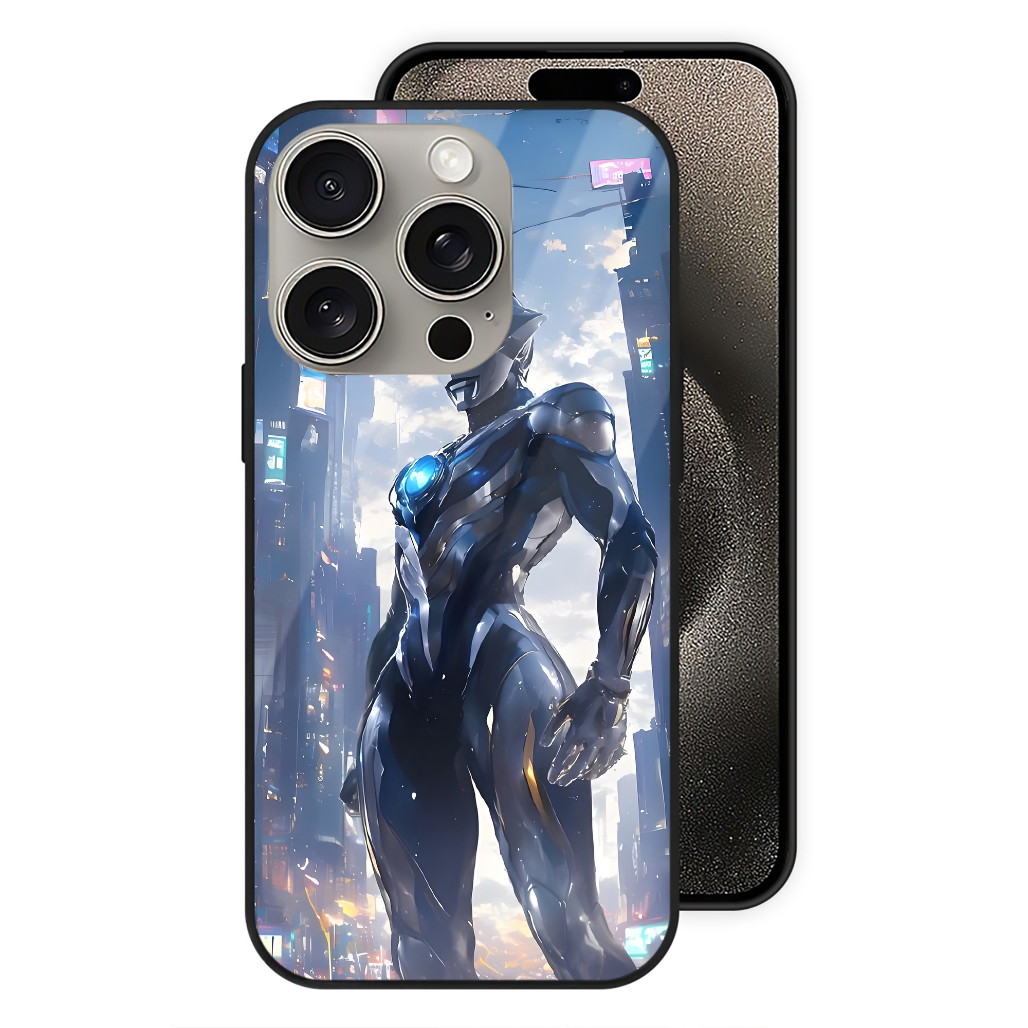 （画像用） ウルトラマン Ultraman 【iPhone15Pro対応】スマホケース 耐衝撃＆黄変防止 背面ガラス