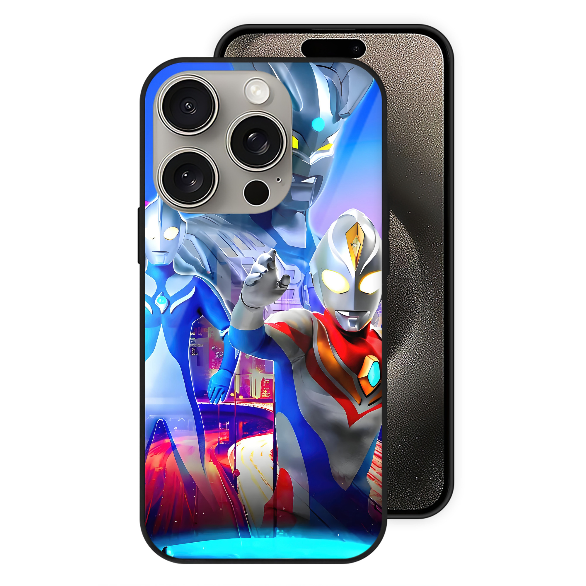 （画像用） ウルトラマン Ultraman 【iPhone15Pro対応】スマホケース 耐衝撃＆黄変防止 背面ガラス