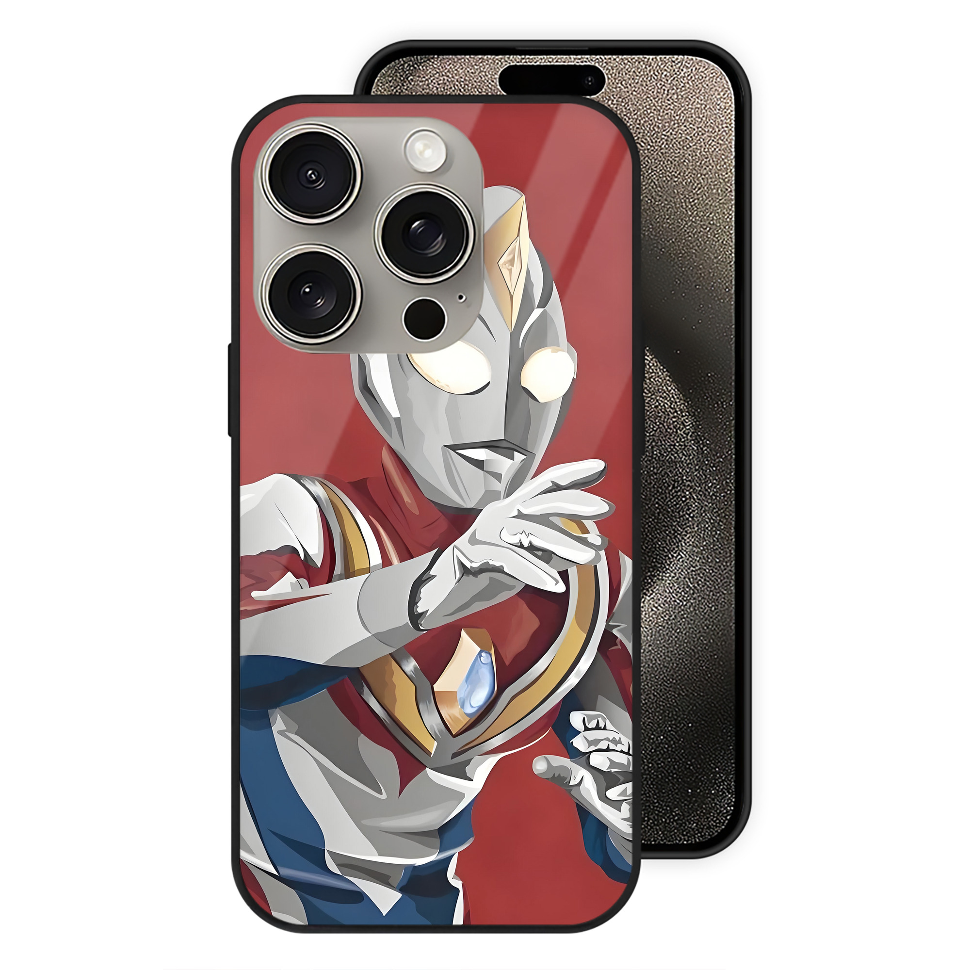 （画像用） ウルトラマン Ultraman 【iPhone15Pro対応】スマホケース 耐衝撃＆黄変防止 背面ガラス