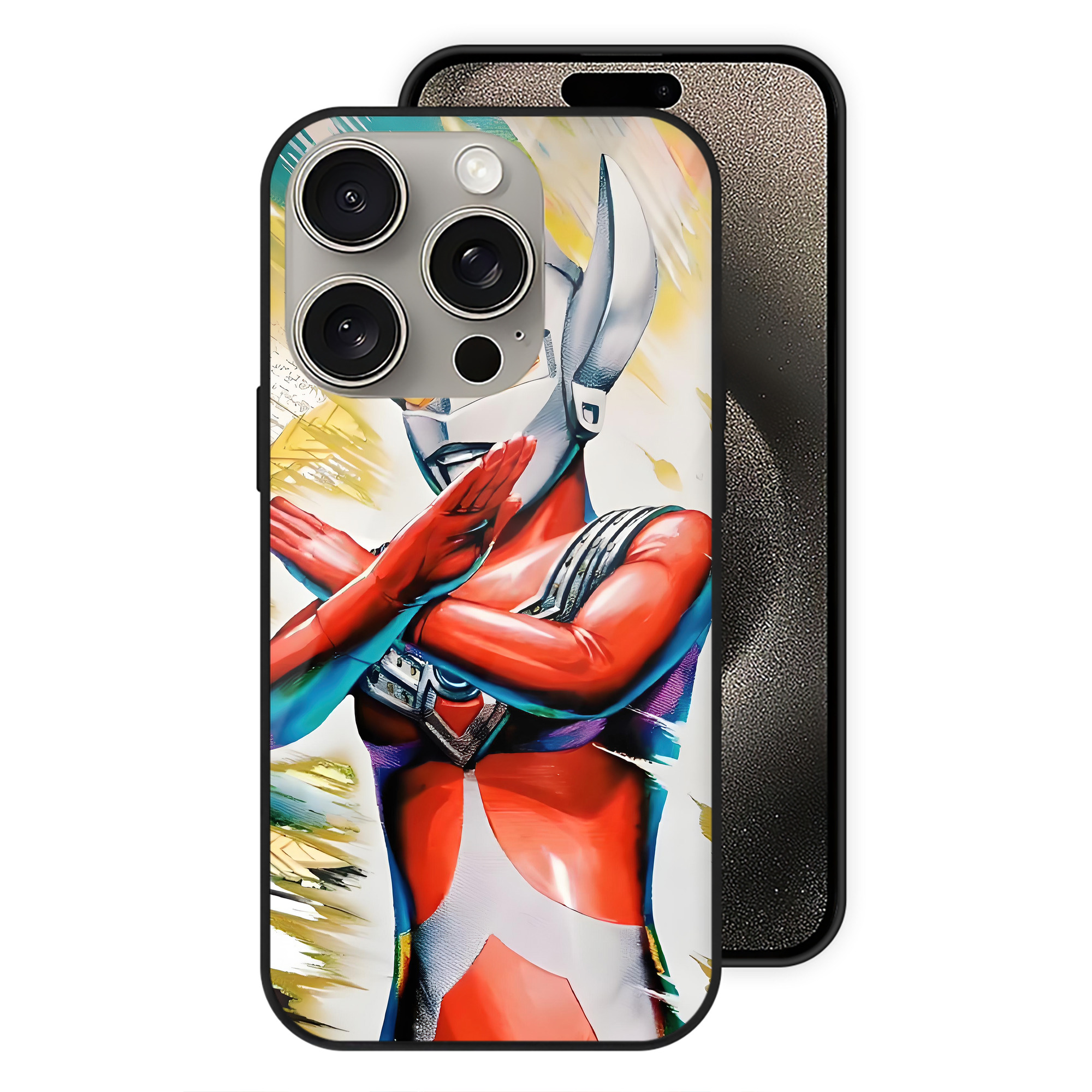 （画像用） ウルトラマン Ultraman 【iPhone15Pro対応】スマホケース 耐衝撃＆黄変防止 背面ガラス