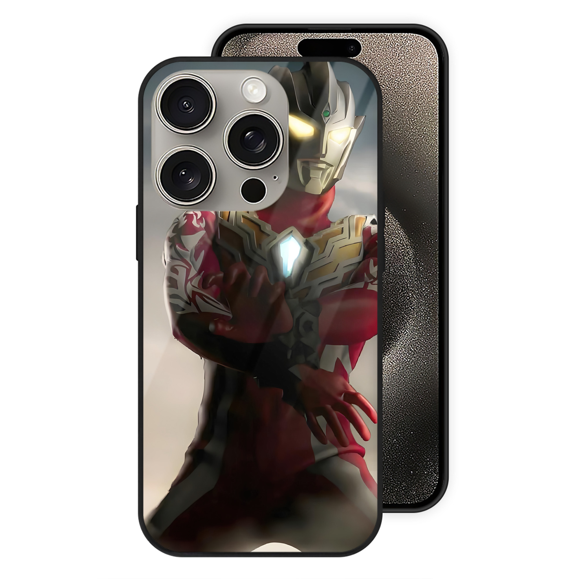 （画像用） ウルトラマン Ultraman 【iPhone15Pro対応】スマホケース 耐衝撃＆黄変防止 背面ガラス