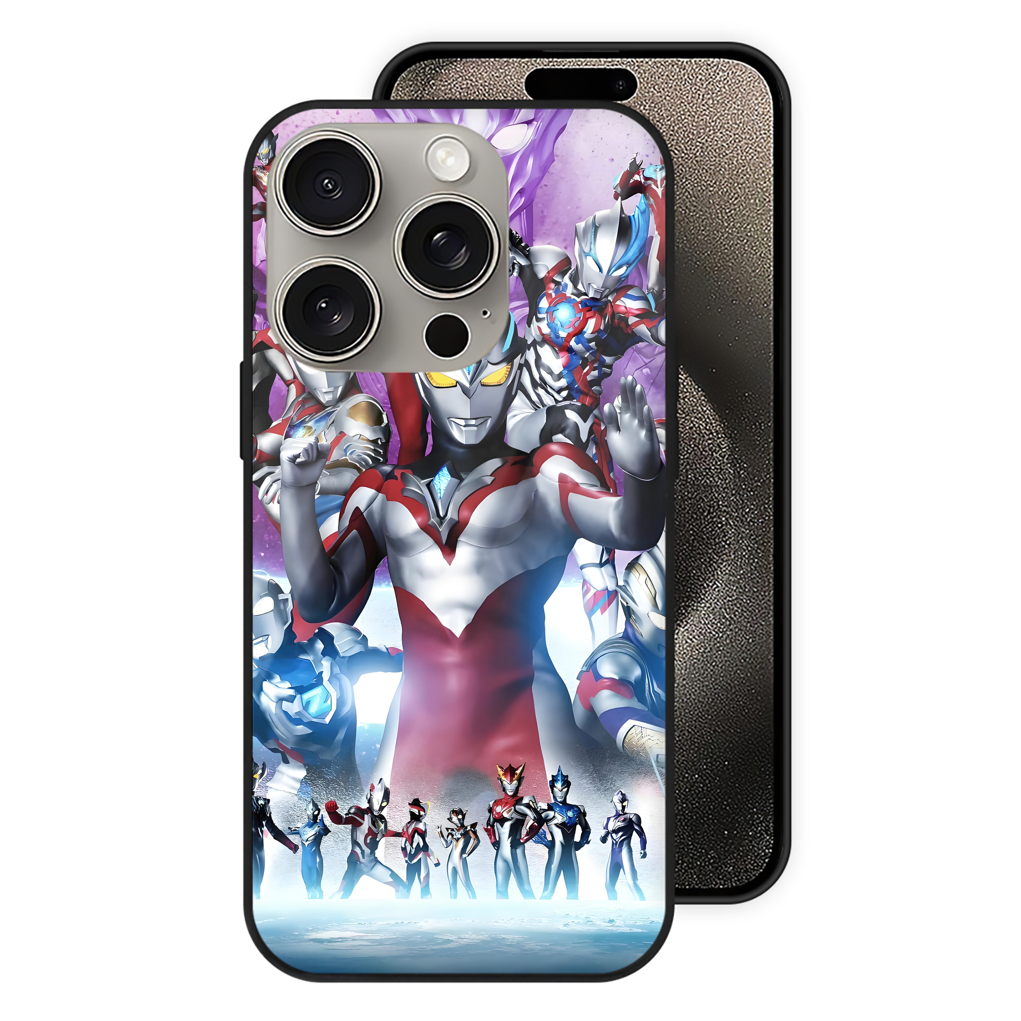 （画像用） ウルトラマン Ultraman 【iPhone15Pro対応】スマホケース 耐衝撃＆黄変防止 背面ガラス