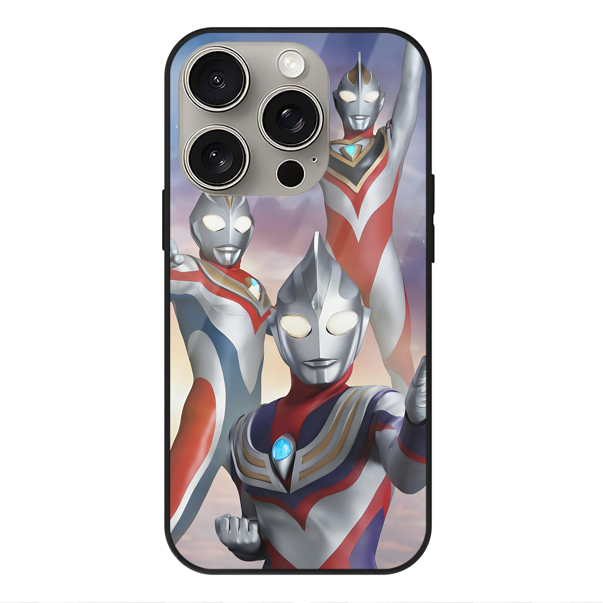 （画像用） ウルトラマン Ultraman 【iPhone15Pro対応】スマホケース 耐衝撃＆黄変防止 背面ガラス