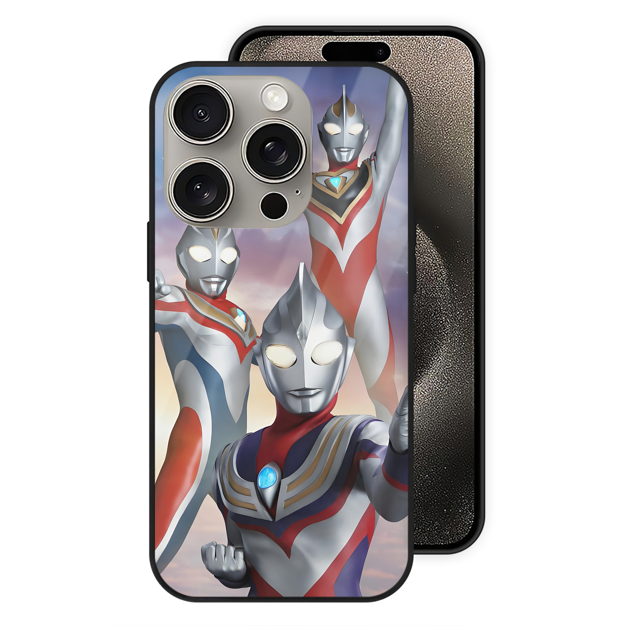 （画像用） ウルトラマン Ultraman 【iPhone15Pro対応】スマホケース 耐衝撃＆黄変防止 背面ガラス