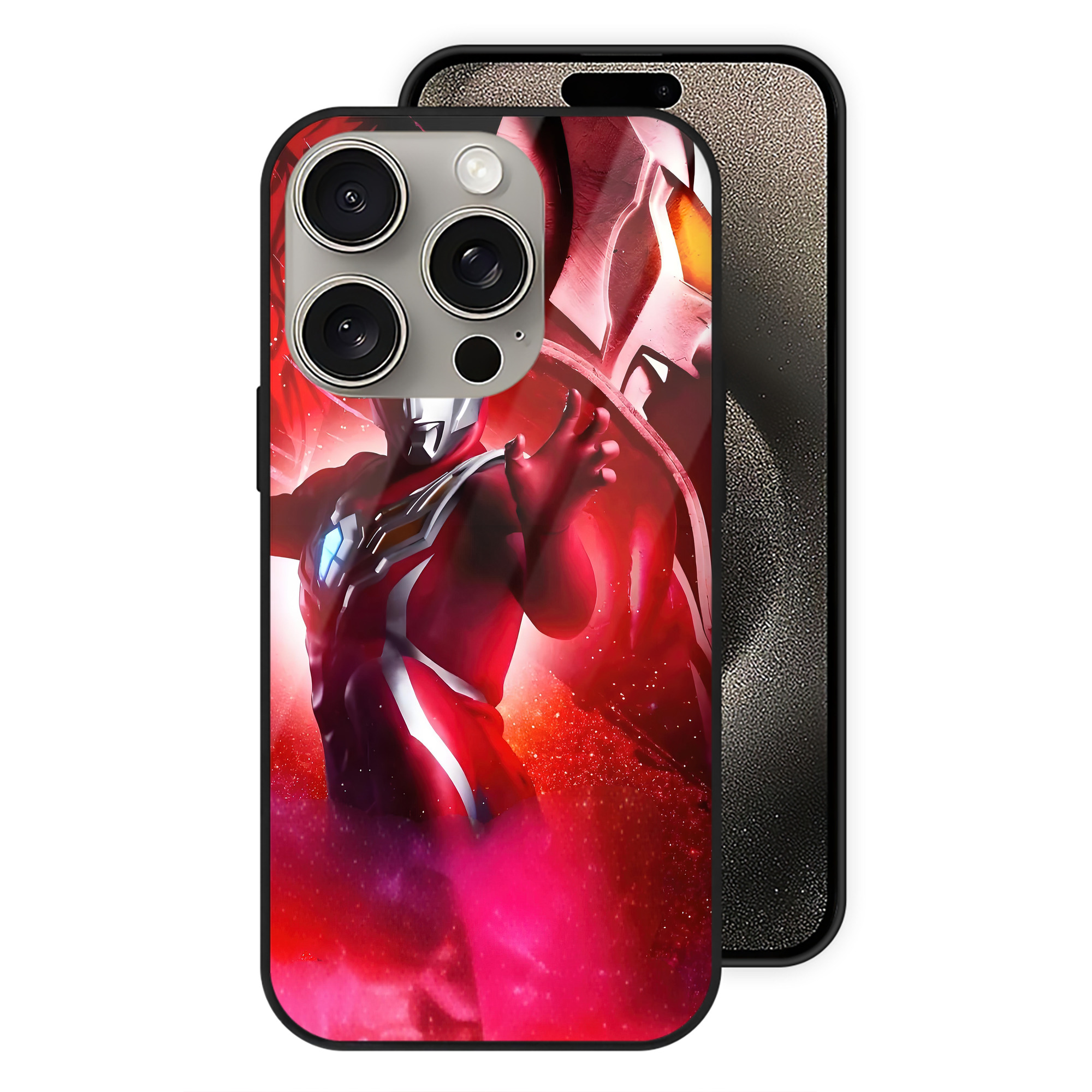 （画像用） ウルトラマン Ultraman 【iPhone15Pro対応】スマホケース 耐衝撃＆黄変防止 背面ガラス