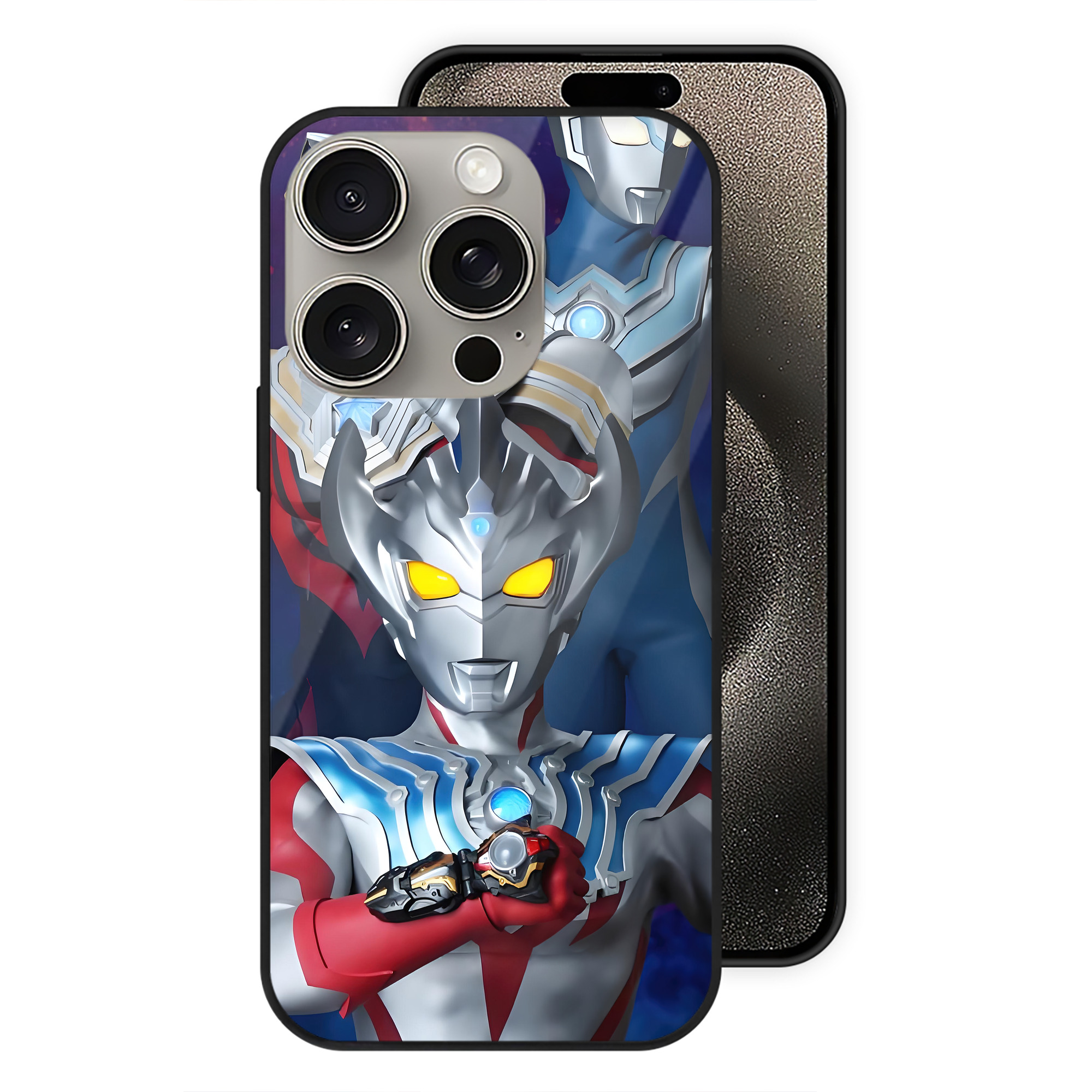 （画像用） ウルトラマン Ultraman 【iPhone15Pro対応】スマホケース 耐衝撃＆黄変防止 背面ガラス