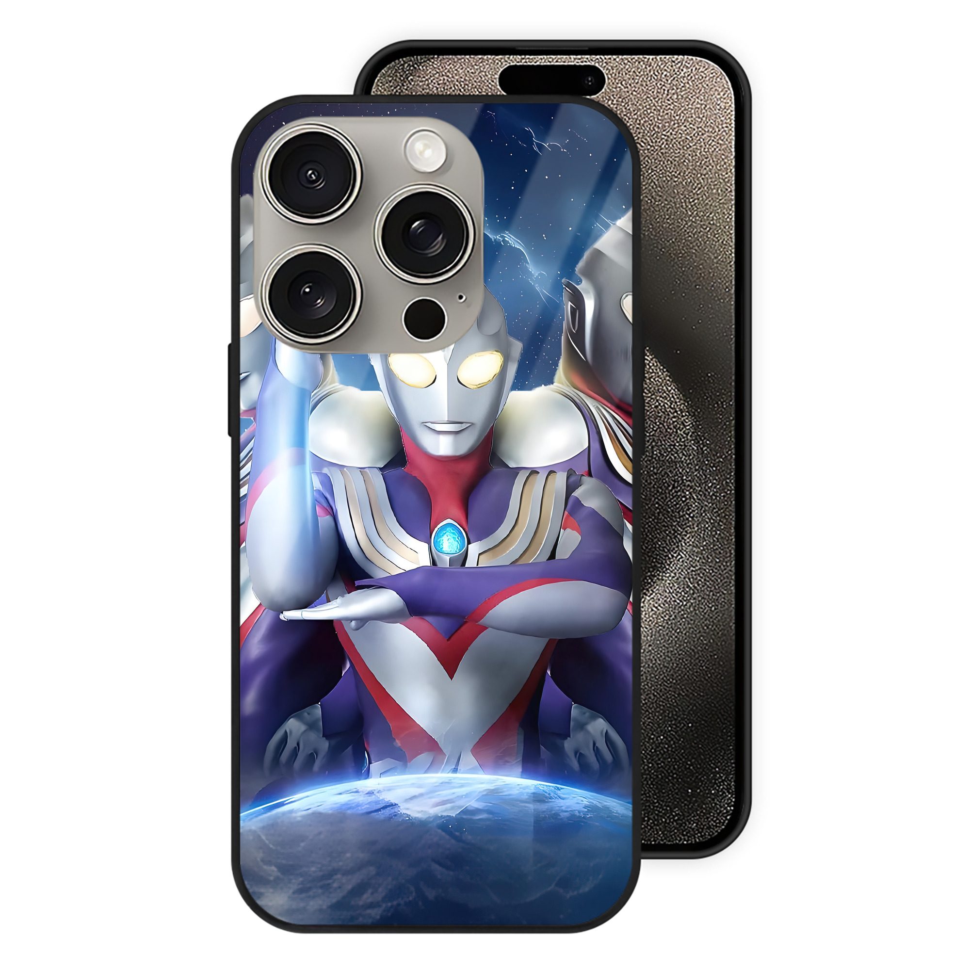 （画像用） ウルトラマン Ultraman 【iPhone15Pro対応】スマホケース 耐衝撃＆黄変防止 背面ガラス