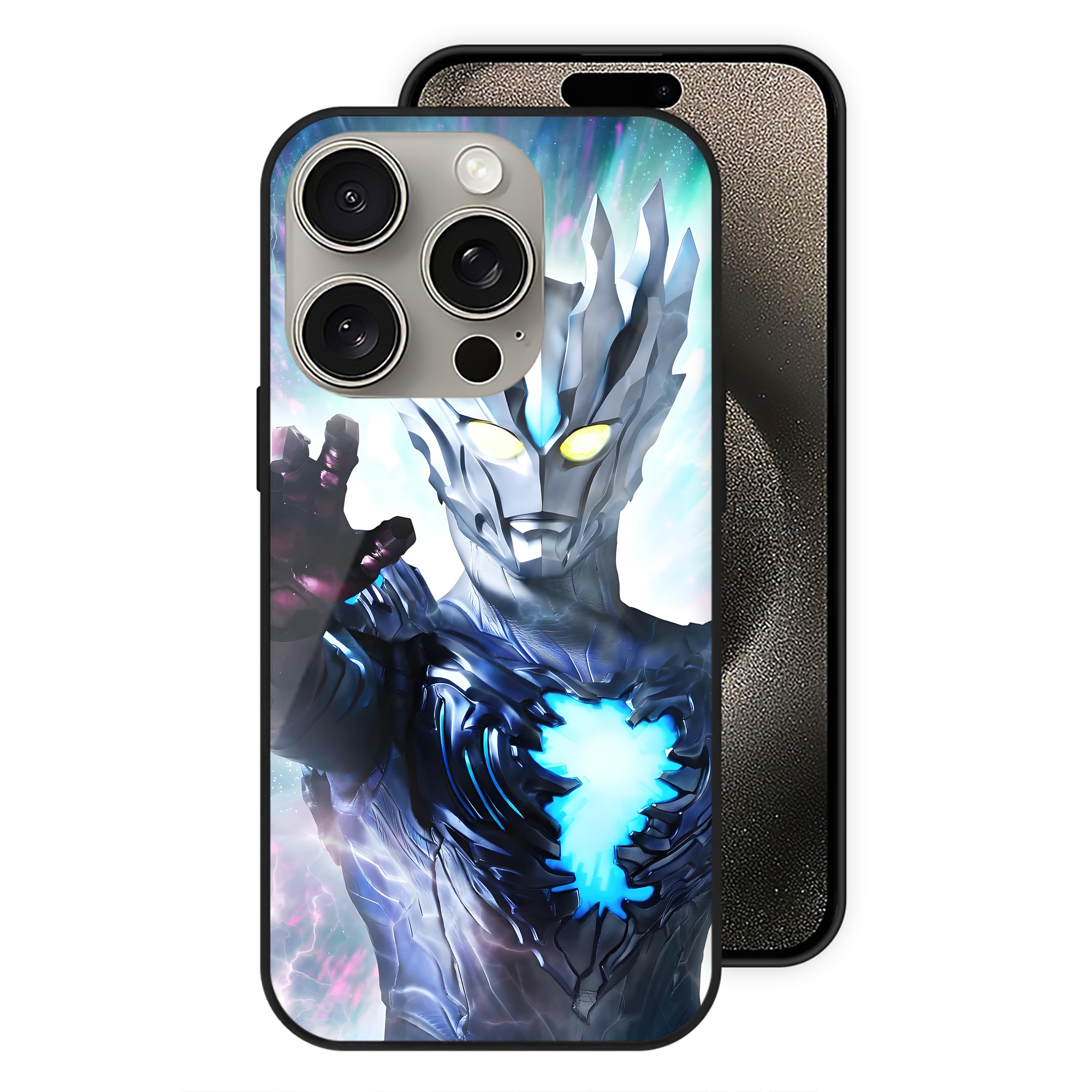 （画像用） ウルトラマン Ultraman 【iPhone15Pro対応】スマホケース 耐衝撃＆黄変防止 背面ガラス