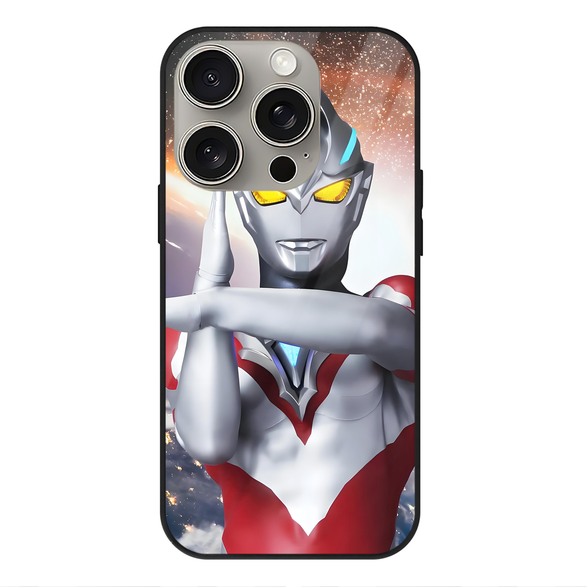 （画像用） ウルトラマン Ultraman 【iPhone15Pro対応】スマホケース 耐衝撃＆黄変防止 背面ガラス