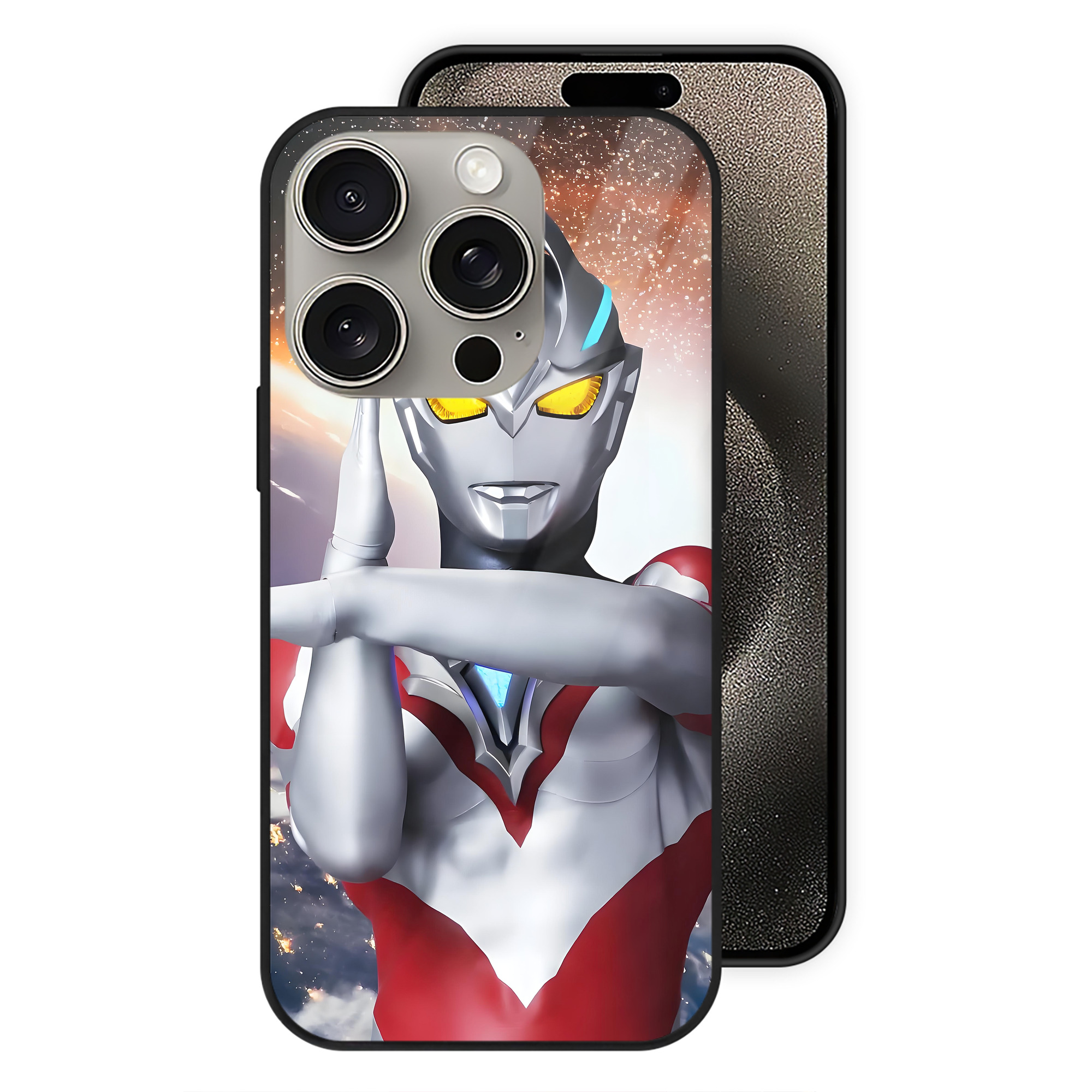 （画像用） ウルトラマン Ultraman 【iPhone15Pro対応】スマホケース 耐衝撃＆黄変防止 背面ガラス
