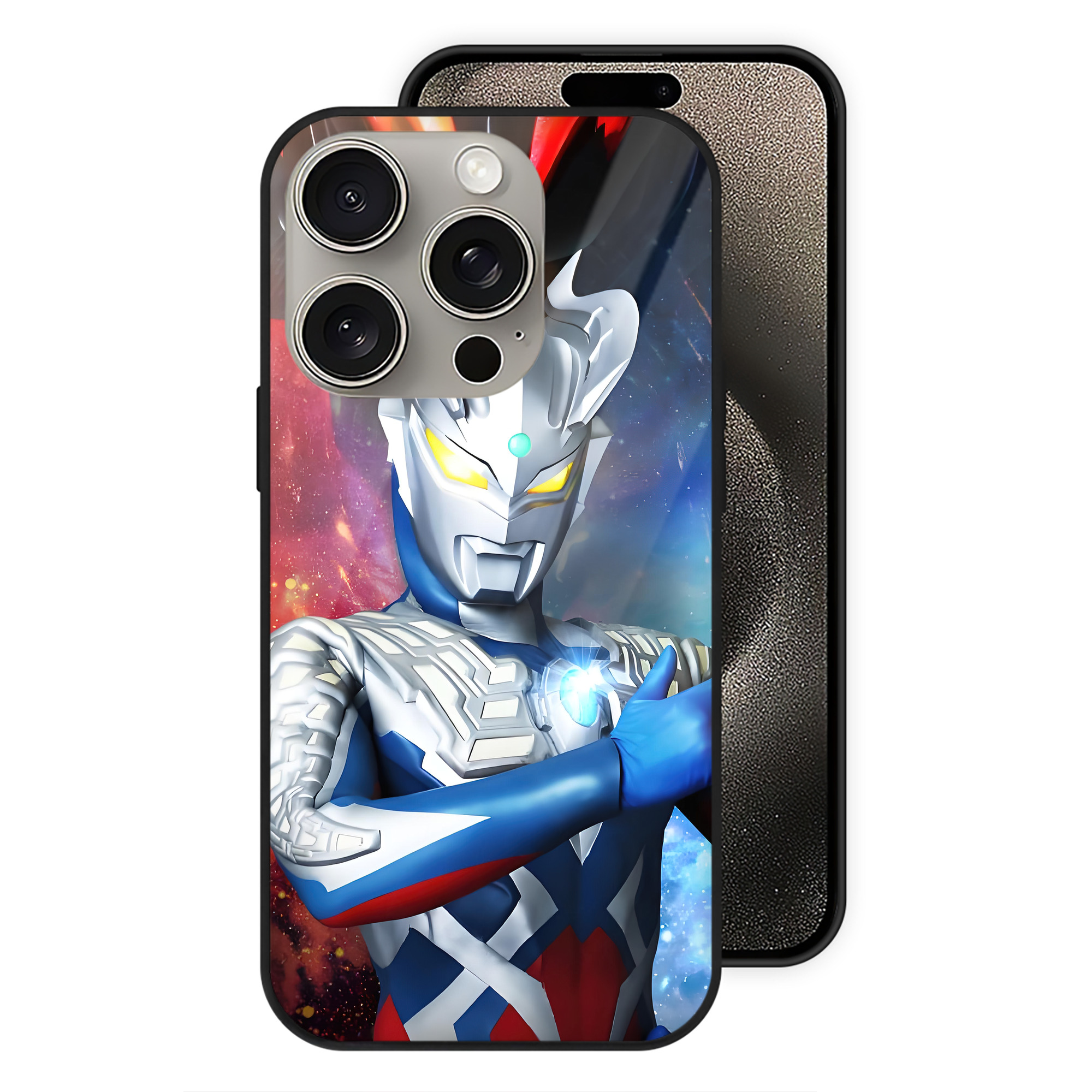 （画像用） ウルトラマン Ultraman 【iPhone15Pro対応】スマホケース 耐衝撃＆黄変防止 背面ガラス