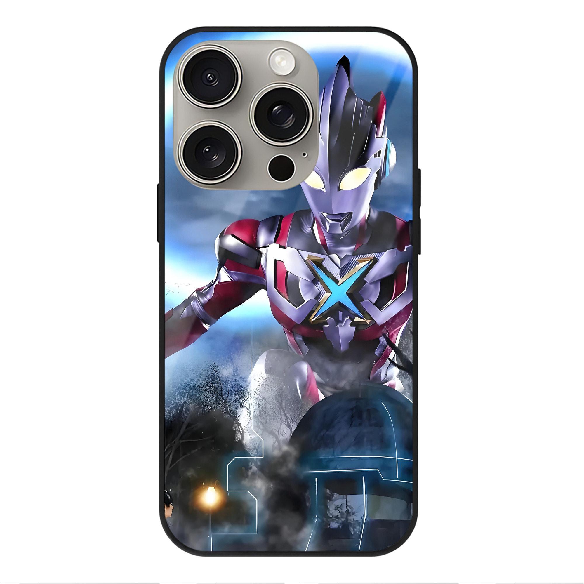 （画像用） ウルトラマン Ultraman 【iPhone15Pro対応】スマホケース 耐衝撃＆黄変防止 背面ガラス