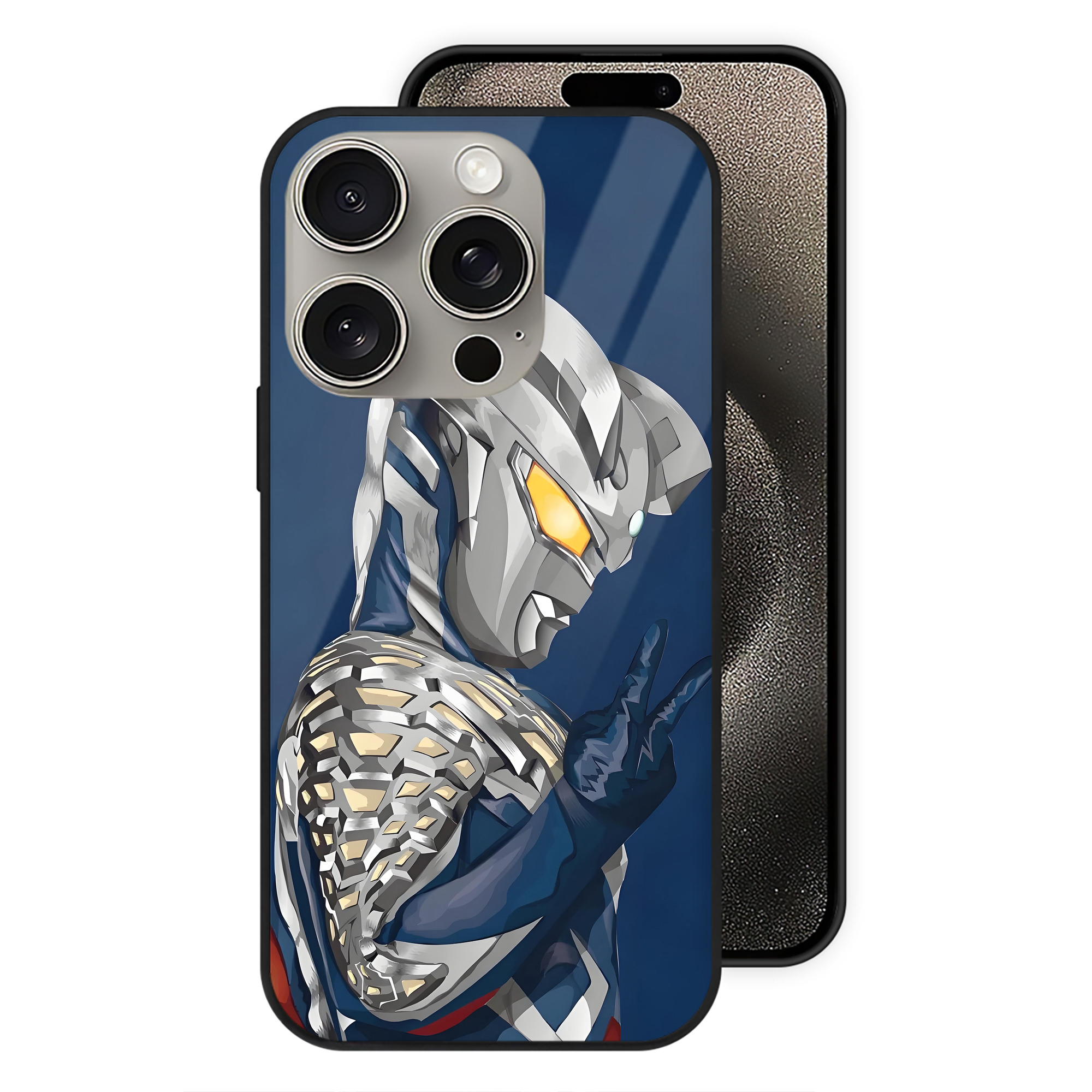 （画像用） ウルトラマン Ultraman 【iPhone15Pro対応】スマホケース 耐衝撃＆黄変防止 背面ガラス