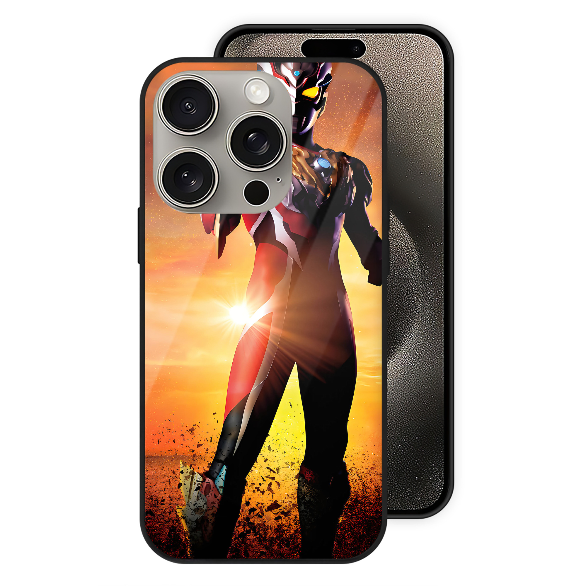 （画像用） ウルトラマン Ultraman 【iPhone15Pro対応】スマホケース 耐衝撃＆黄変防止 背面ガラス