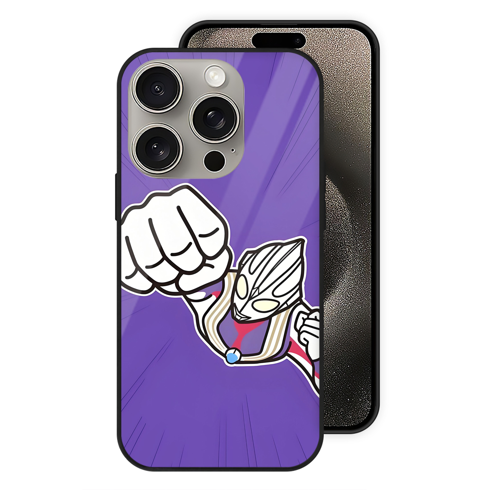 （画像用） ウルトラマン Ultraman 【iPhone15Pro対応】スマホケース 耐衝撃＆黄変防止 背面ガラス