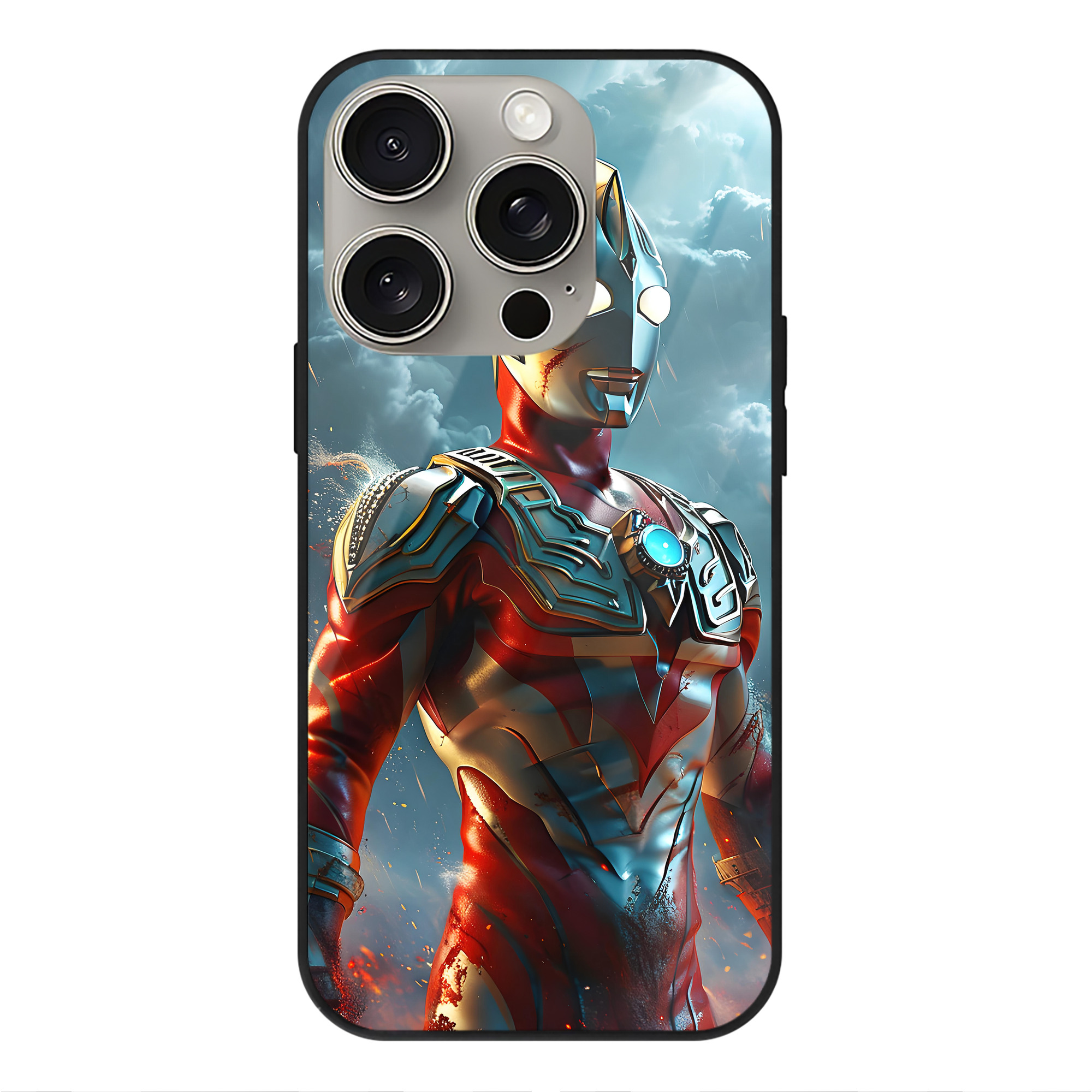 （画像用） ウルトラマン Ultraman 【iPhone15Pro対応】スマホケース 耐衝撃＆黄変防止 背面ガラス