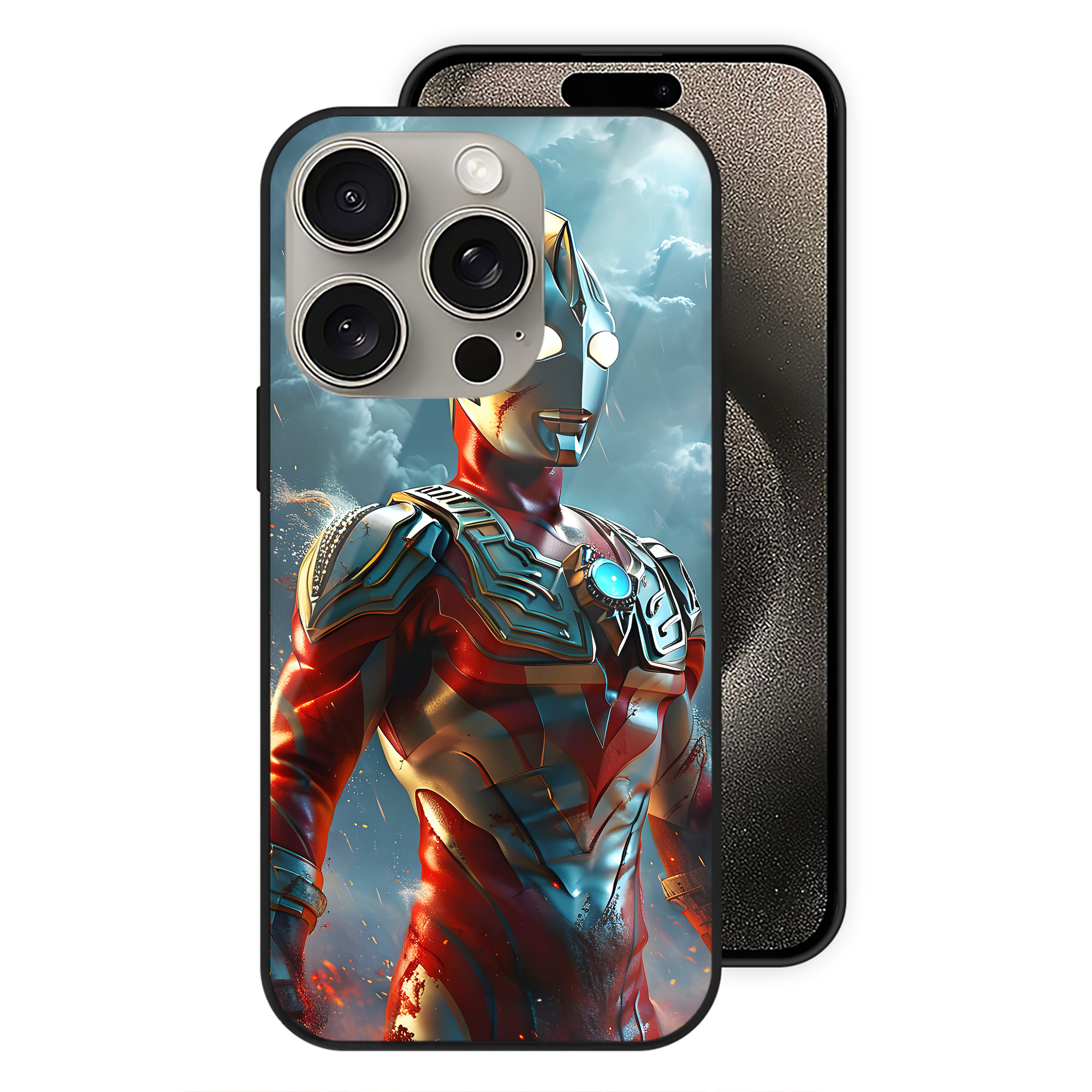 （画像用） ウルトラマン Ultraman 【iPhone15Pro対応】スマホケース 耐衝撃＆黄変防止 背面ガラス