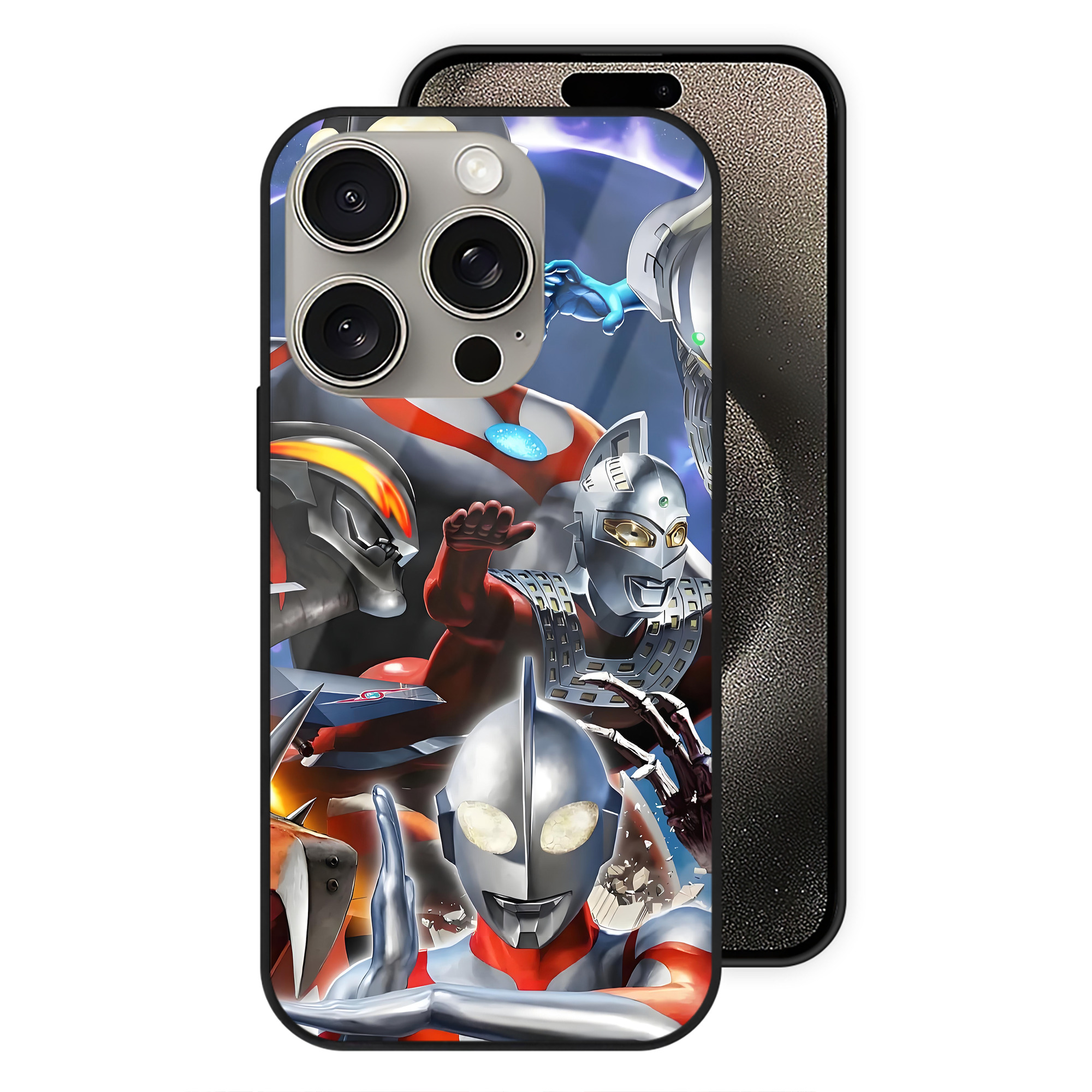 （画像用） ウルトラマン Ultraman 【iPhone15Pro対応】スマホケース 耐衝撃＆黄変防止 背面ガラス