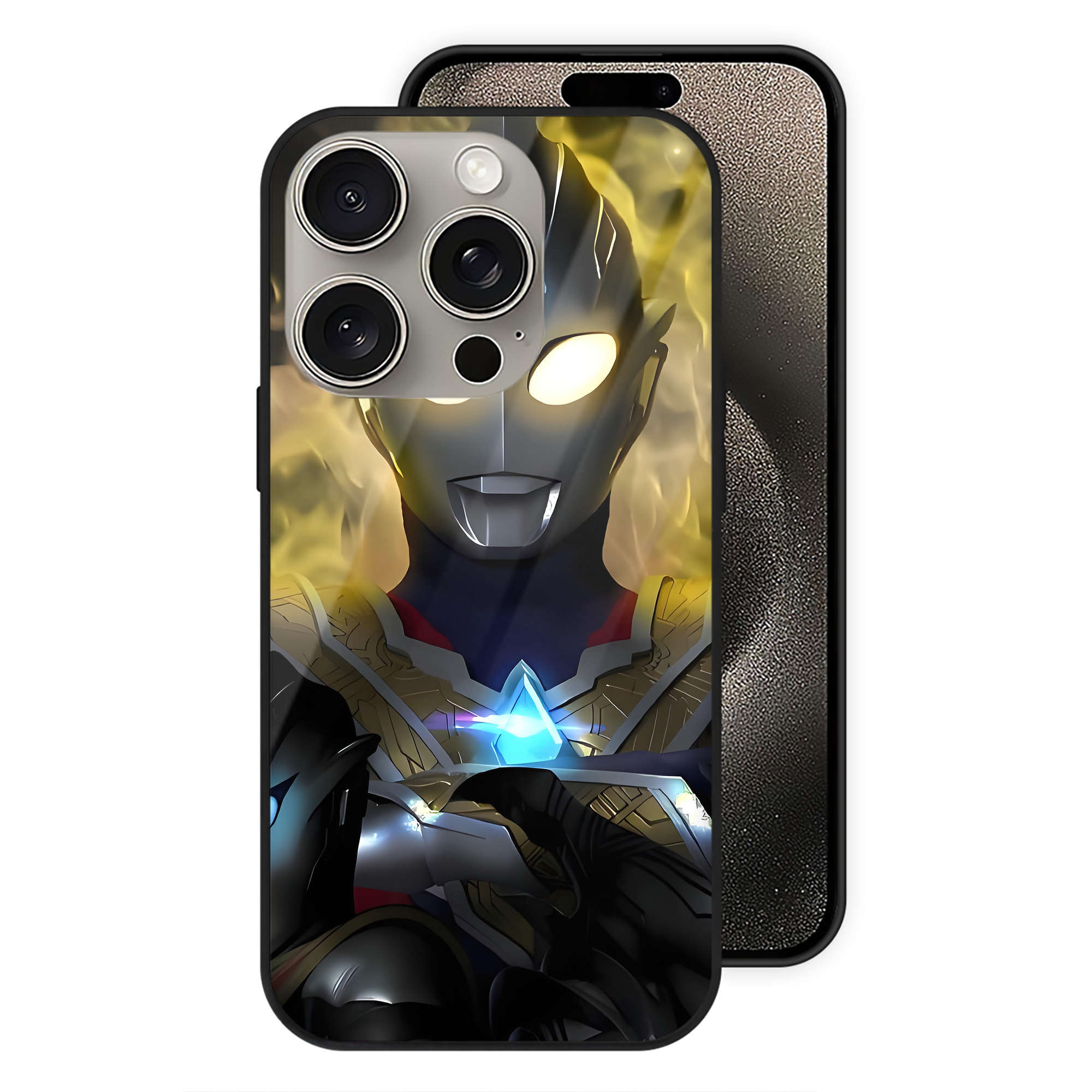 （画像用） ウルトラマン Ultraman 【iPhone15Pro対応】スマホケース 耐衝撃＆黄変防止 背面ガラス
